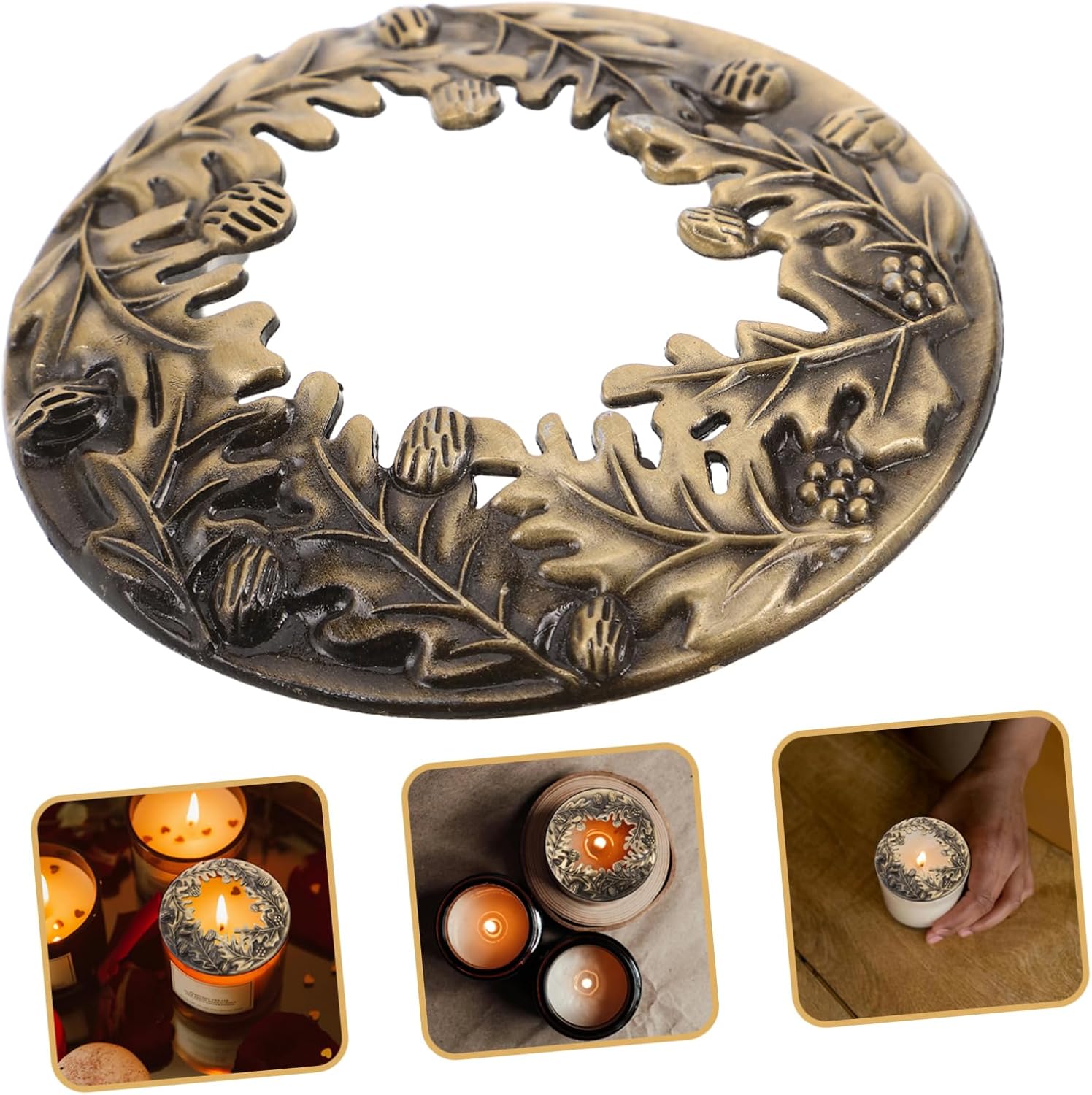 COHEALI Pinecone Candle Topper Sleeve Antique Zinc Alloy Decor
