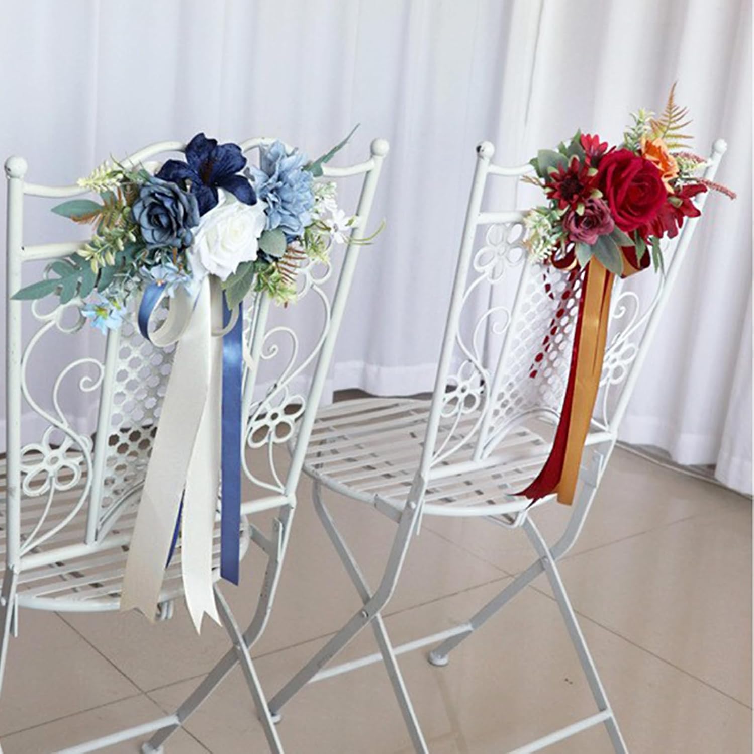 Xnferty Wedding Aisle Flowers with Chiffon Ribbons