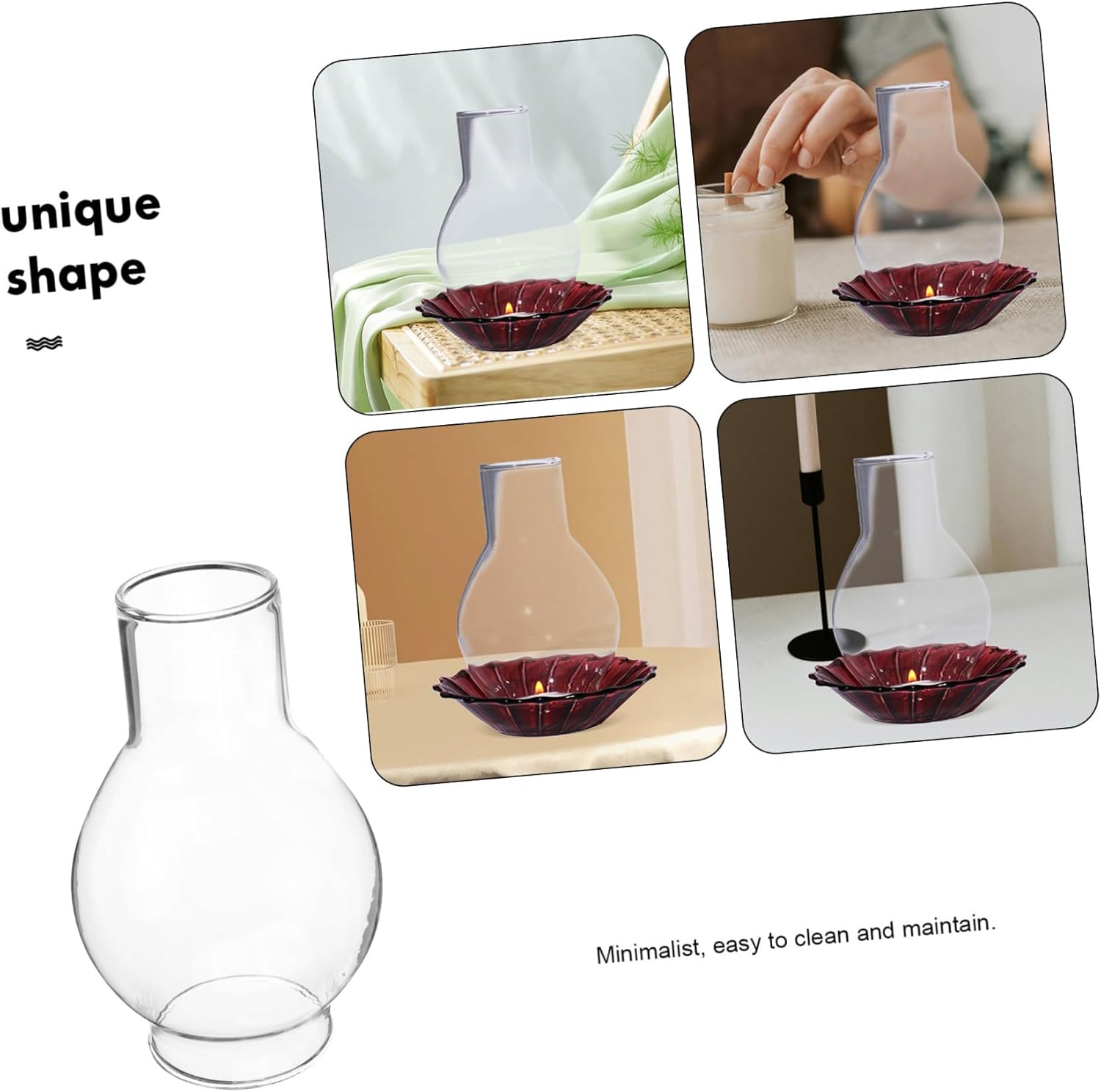 Zerodeko Clear Glass Candle Holder Sleeve for Pillar Candles 1