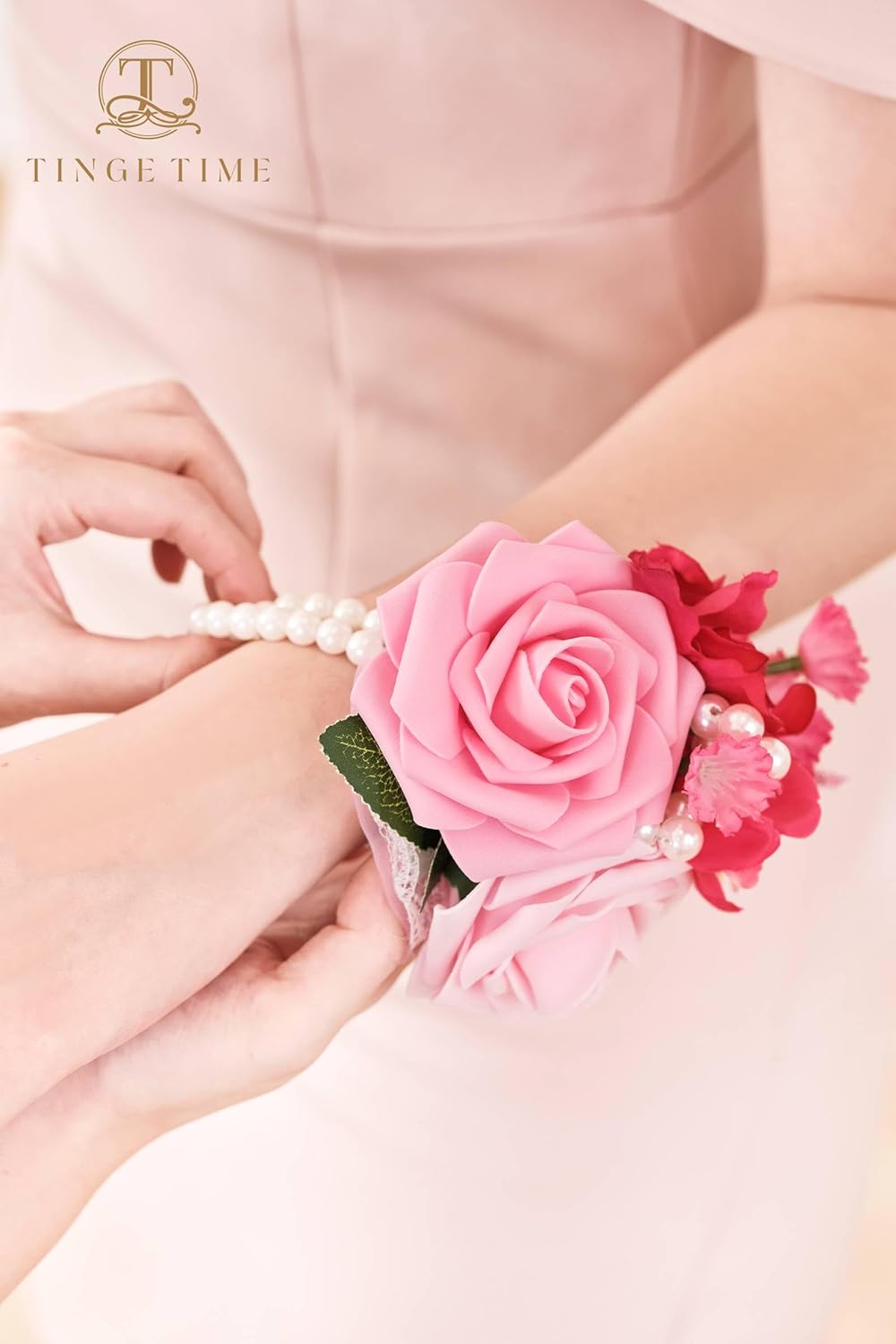 TINGE TIME Wrist Corsage Set for Wedding and Prom