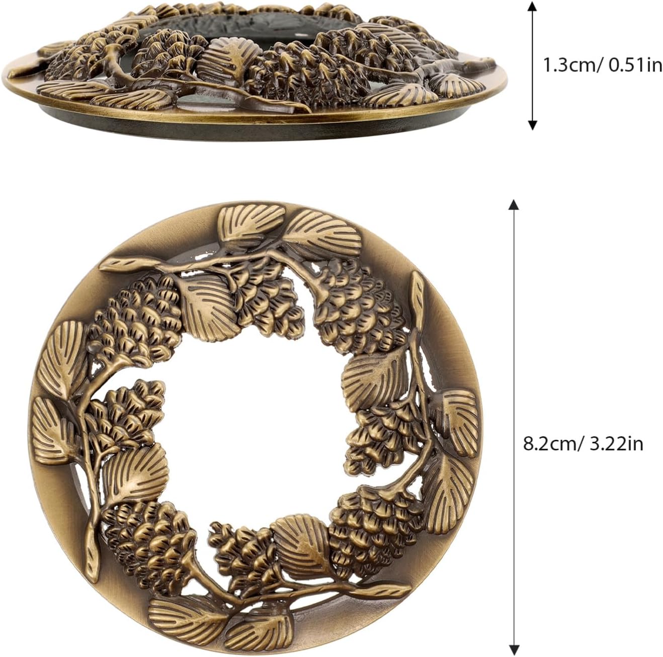 Bronze Candle Jar Topper - Zinc Alloy Hollow Lid for Even Burning