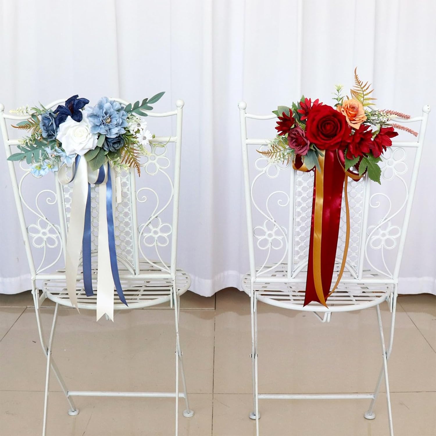 Xnferty Wedding Aisle Flowers with Chiffon Ribbons