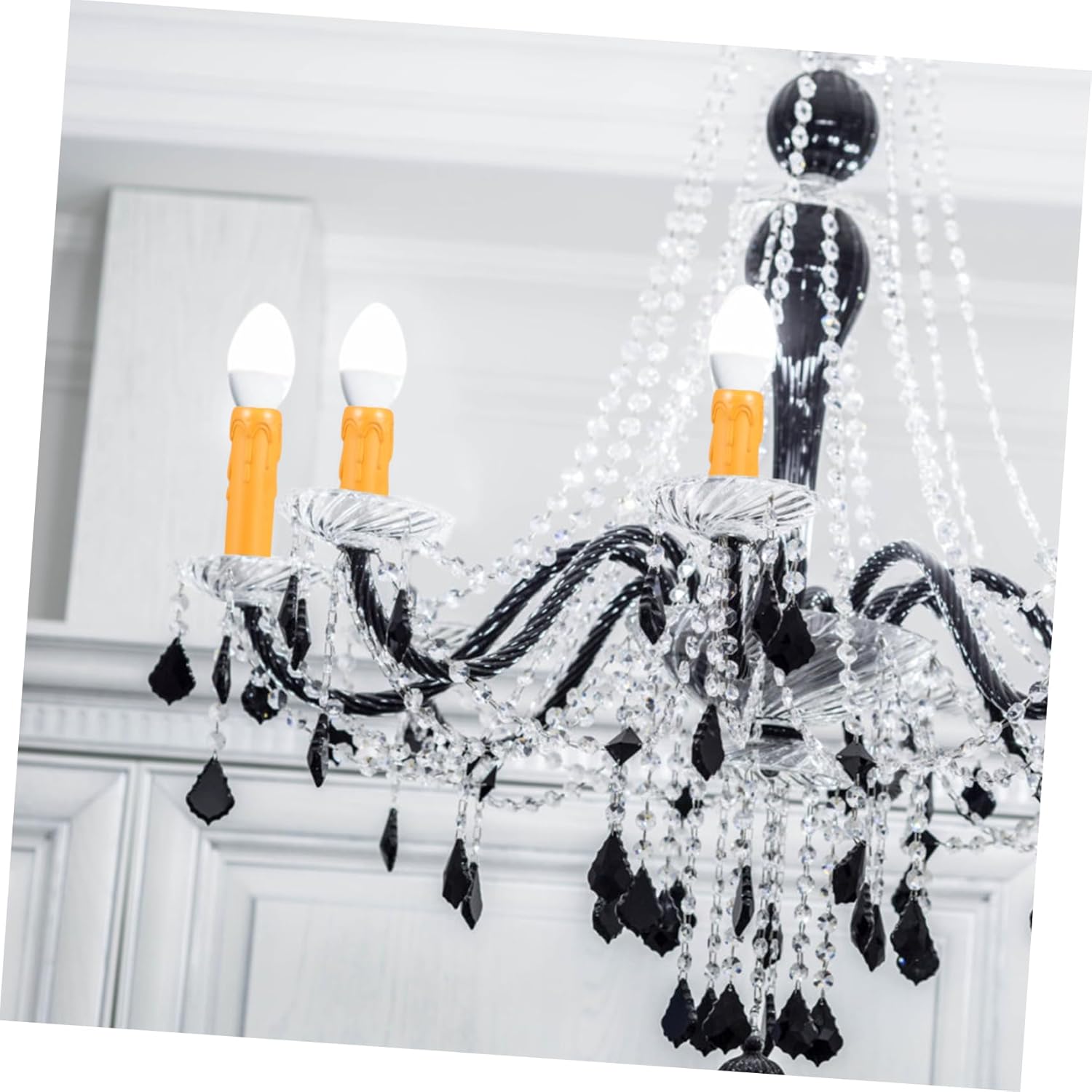 20 Pcs Lightweight Plastic Candle Sleeves with Tear Pattern Chandelier Socket Covers