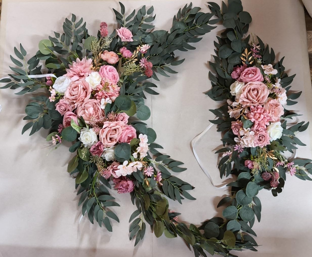 WEDFLOR Wedding Arch Flowers with Drapes Kit Pack of 4