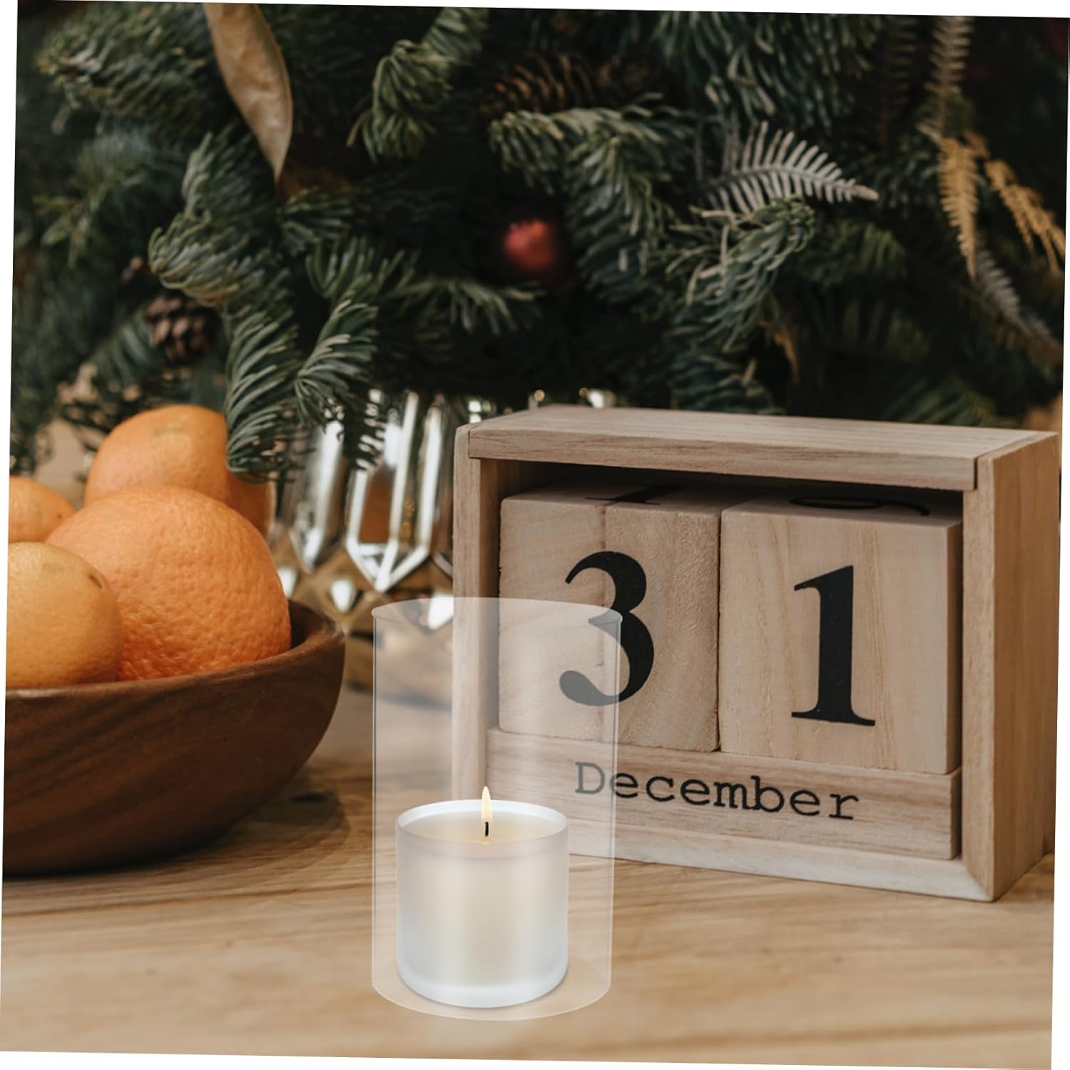 2pcs Glass Candle Covers Windproof Holders for Romantic Decor