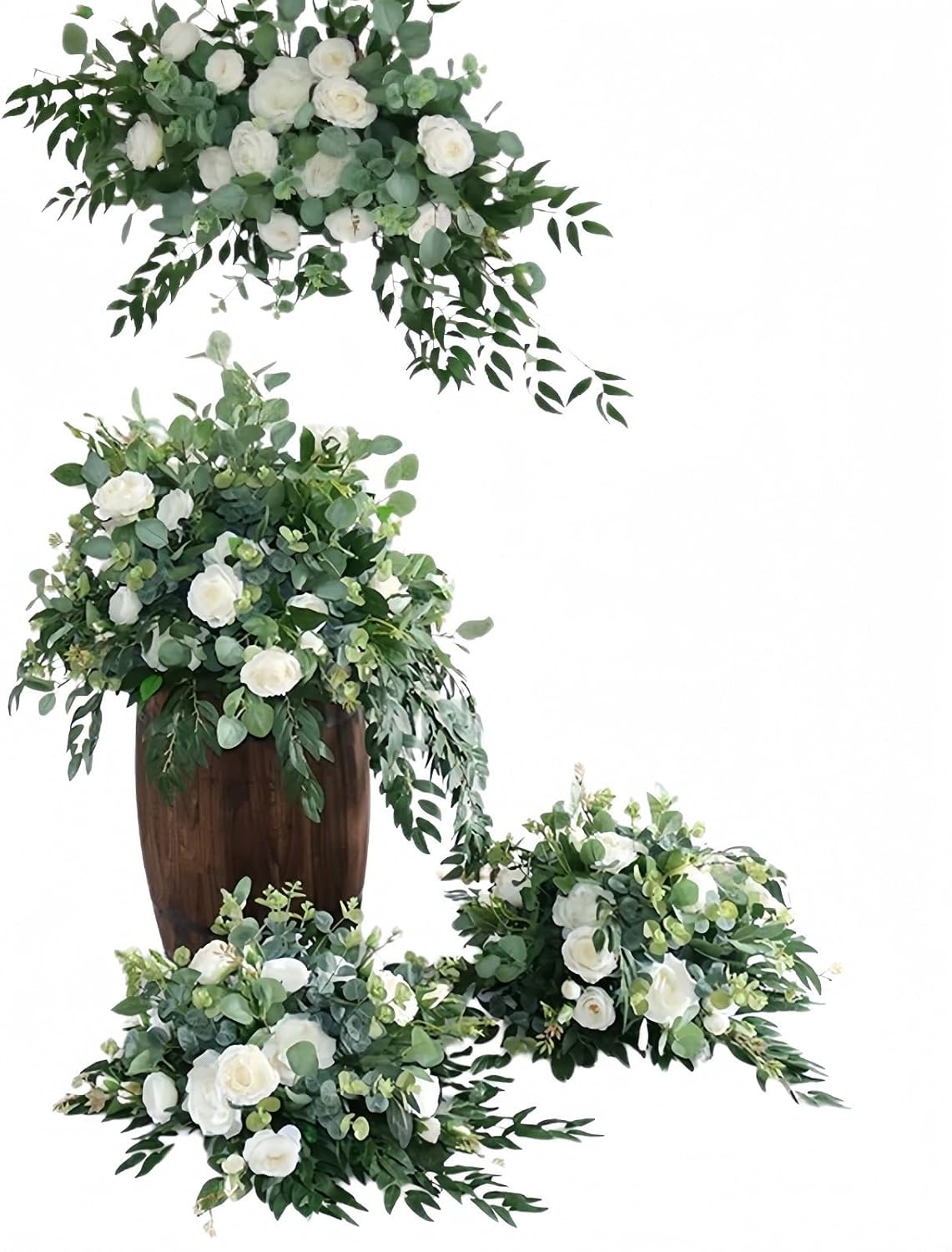 Elegant Wedding Aisle Runner Flowers with Greenery