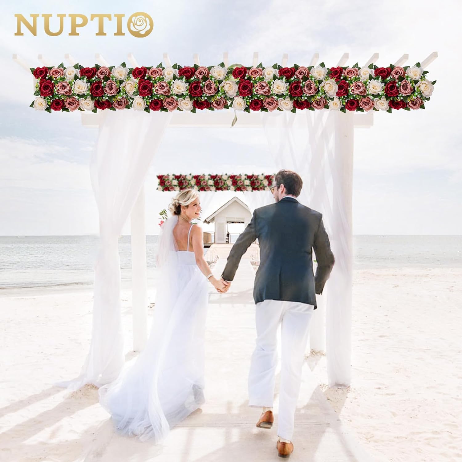 NUPTIO 10 Pcs Artificial Floral Centerpieces for Wedding Tables