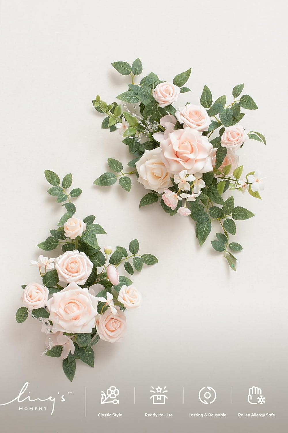 Lings Moment 2pcs Wedding Floral Swag Welcome Sign Decorations