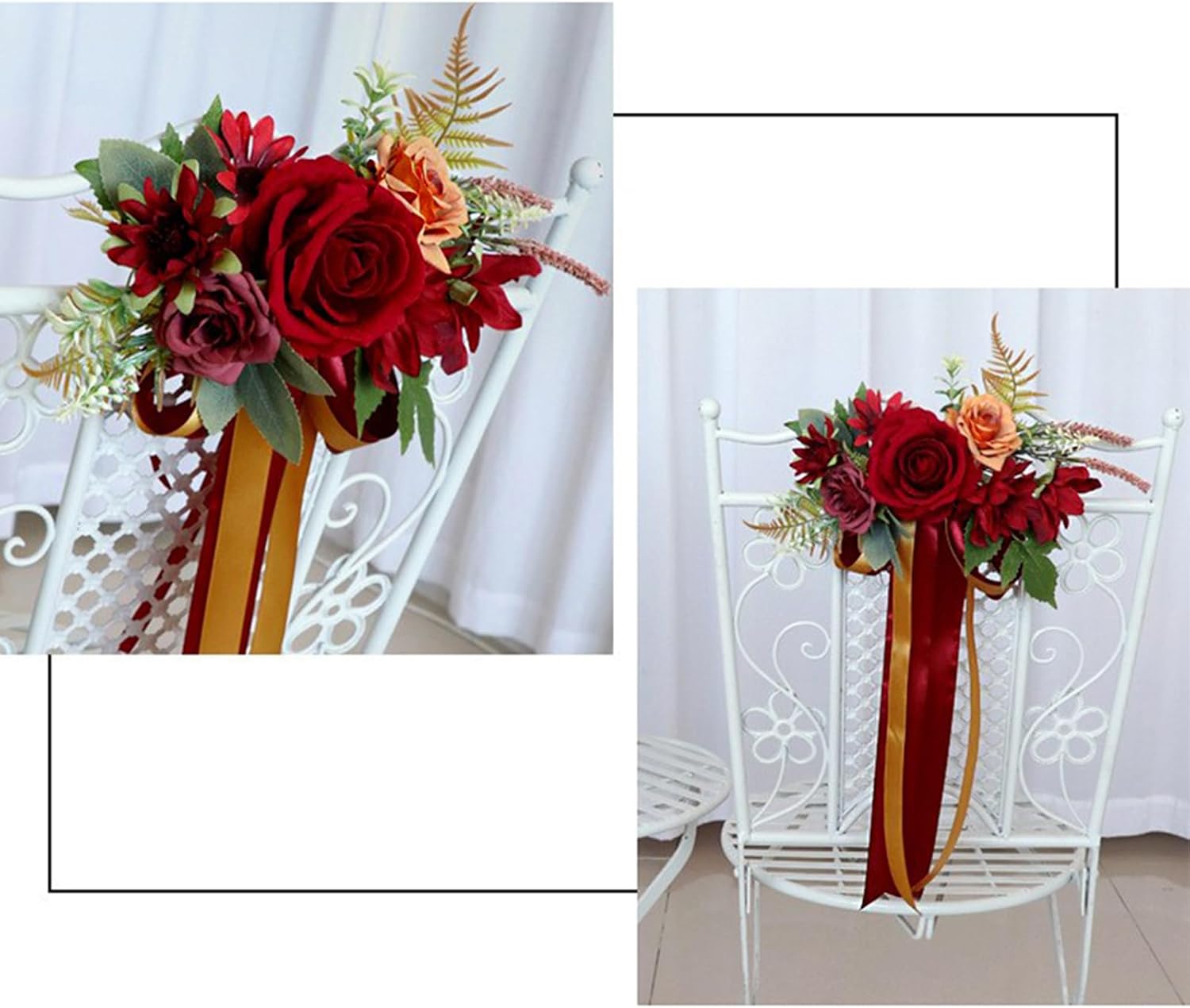 Xnferty Wedding Aisle Flowers with Chiffon Ribbons