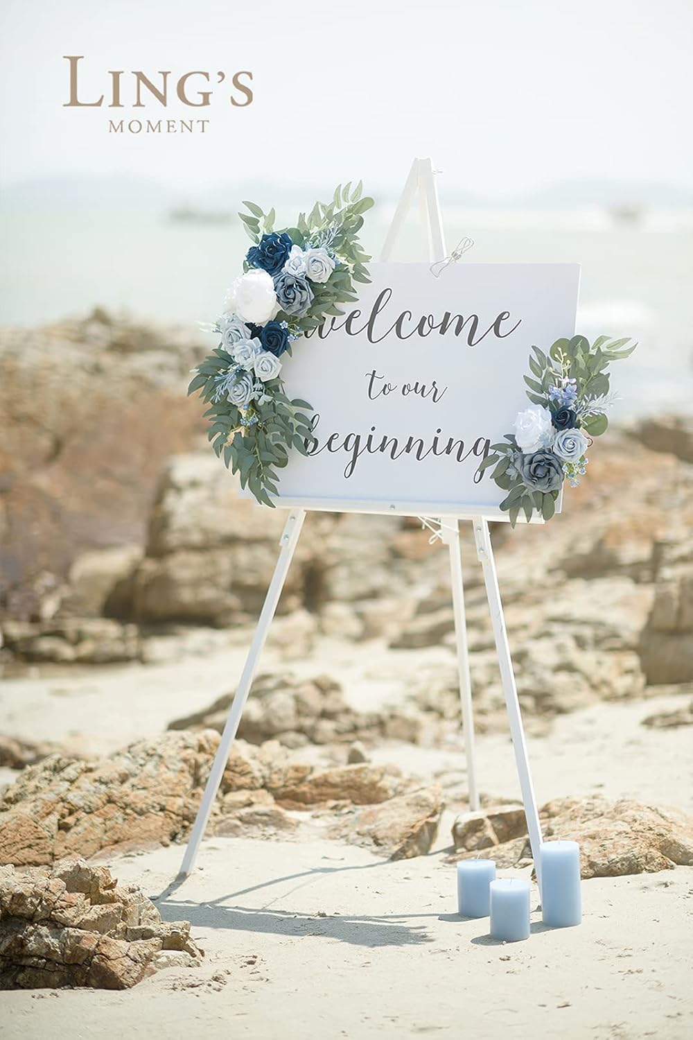 Lings Moment Artificial Welcome Sign Flowers Decoration
