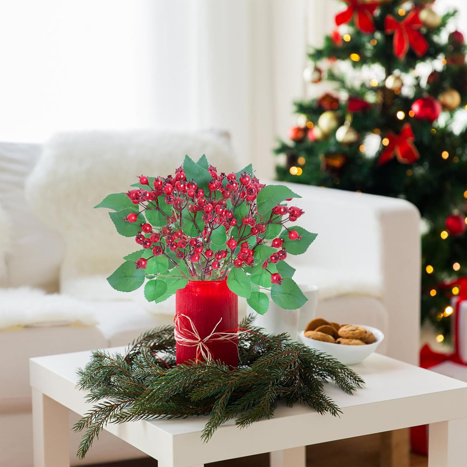 4 Pcs Artificial Pomegranate Branches for Floral Arrangements