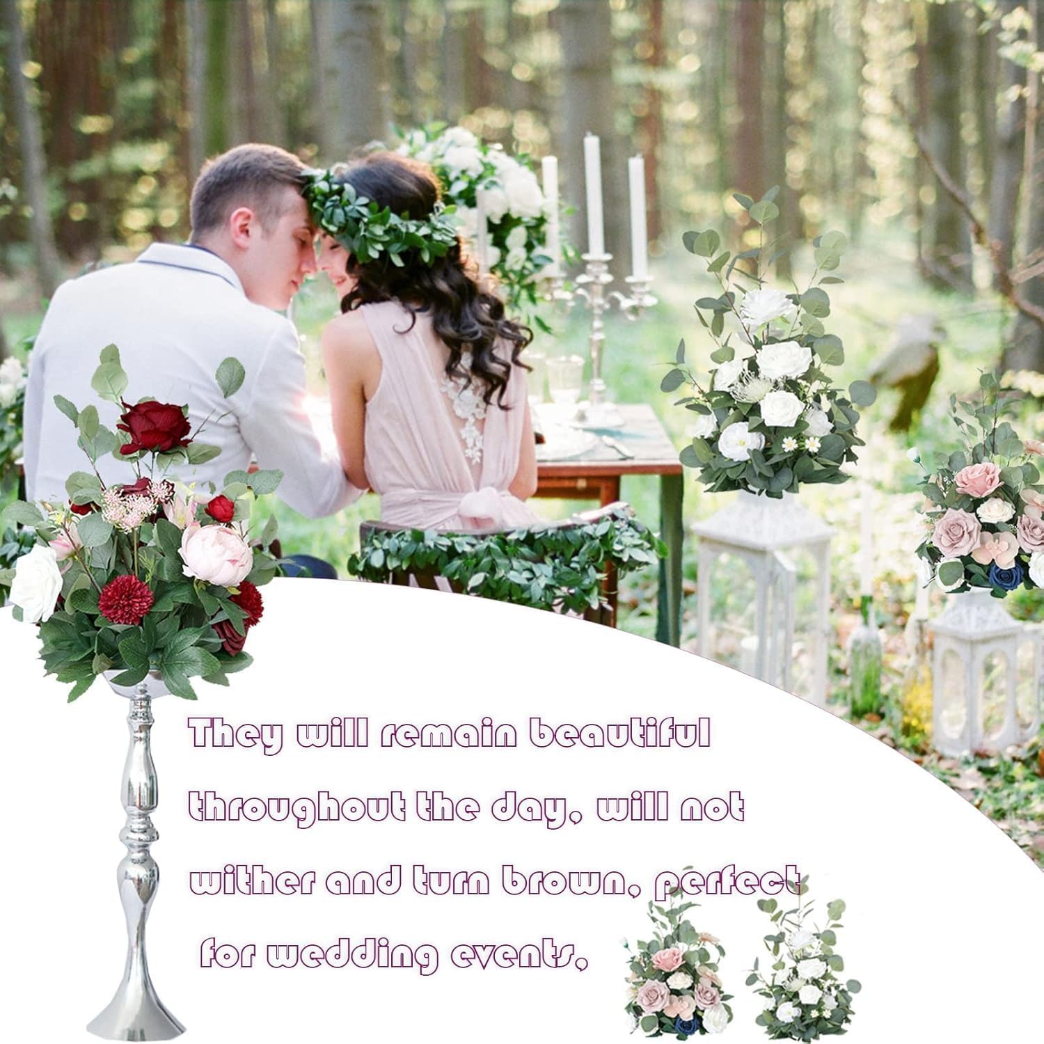 Pink Artificial Flowers for Wedding Aisle Decor