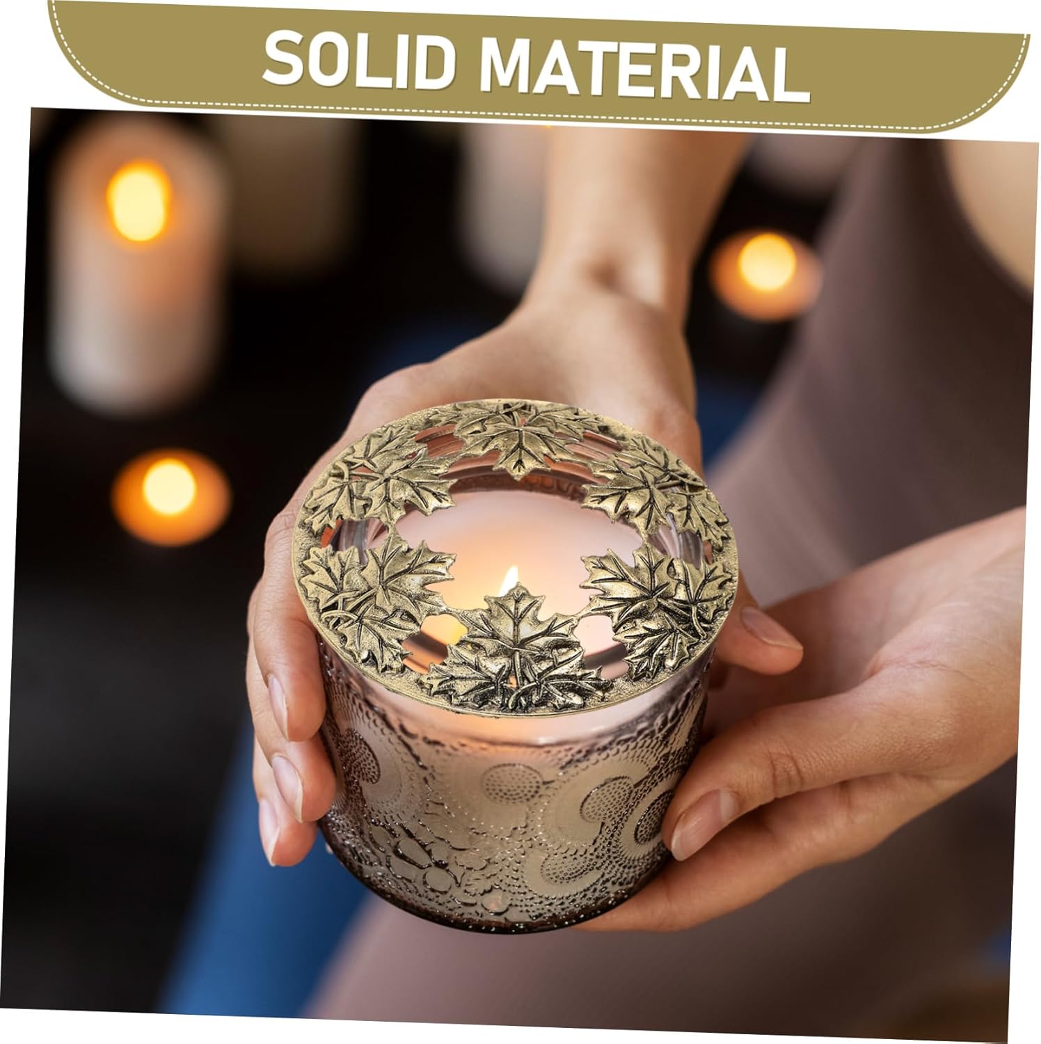 Candle Toppers for Jar Candles with Maple Leaf Design