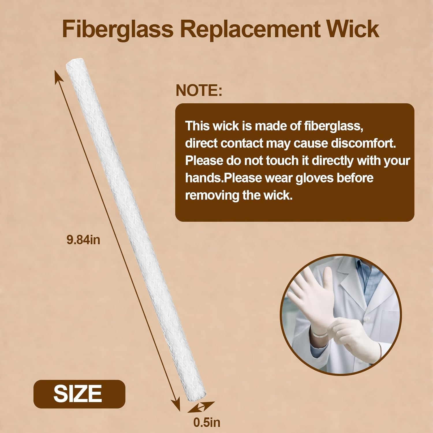 Light Long Life Fiberglass Wicks for Tiki Candles