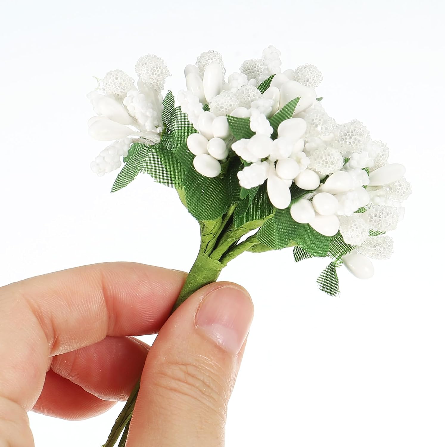 PATIKIL White Artificial Flower Stamen Bunch 144Pcs