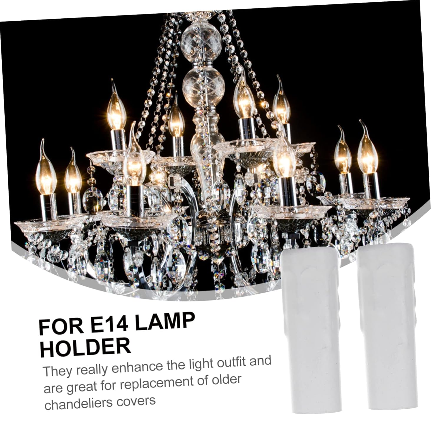 Wakauto 6Pcs Teardrop Candle Socket Covers for Chandeliers