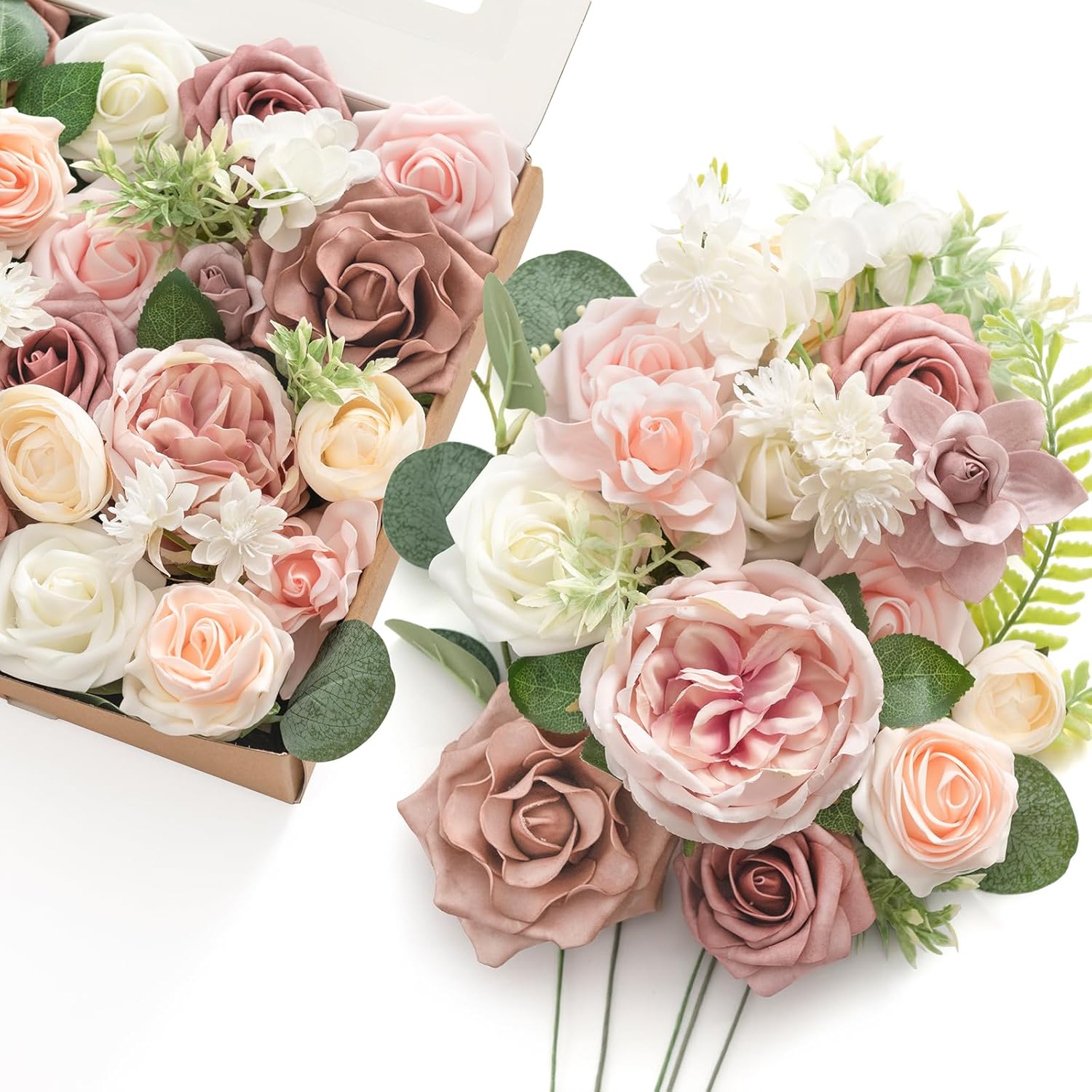 Lings Moment Garden Dusty Rose Artificial Wedding Flowers Combo