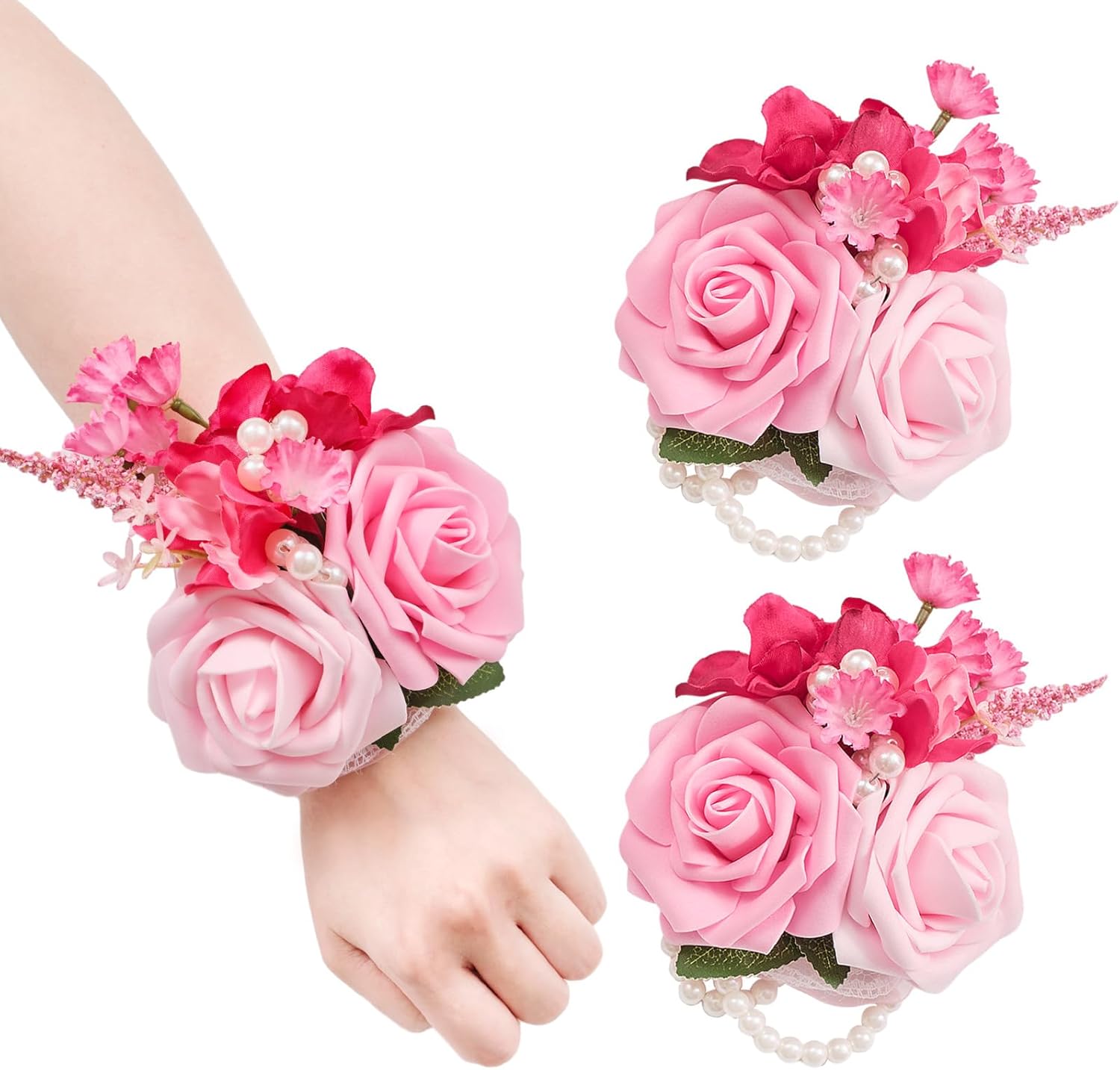 TINGE TIME Wrist Corsage Set for Wedding and Prom