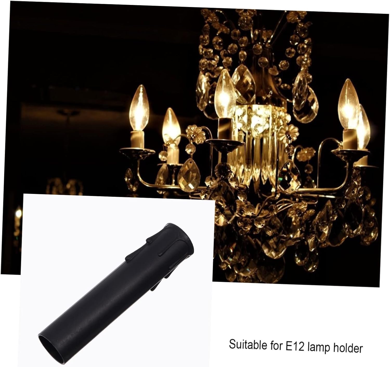 20pcs Plastic Candle Sleeves for Chandelier Socket Covers Teardrop Design
