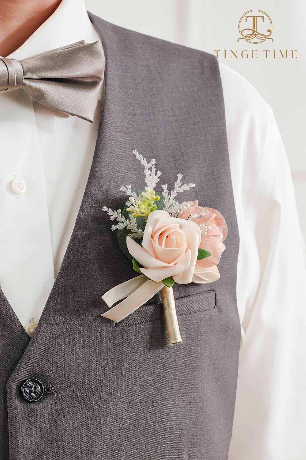 TINGE TIME Sakura Pink Boutonniere Set