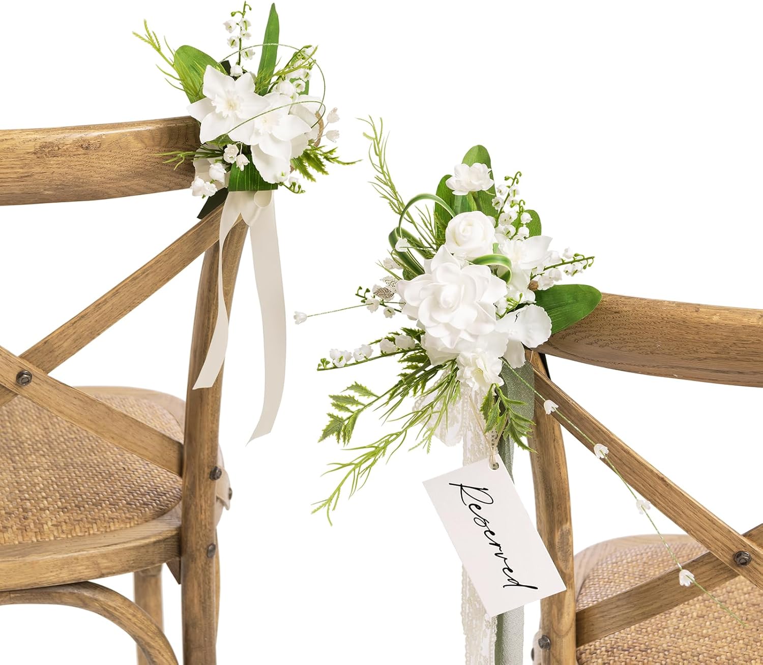 Lings Moment 8pcs Artificial Wedding Chair Decorations