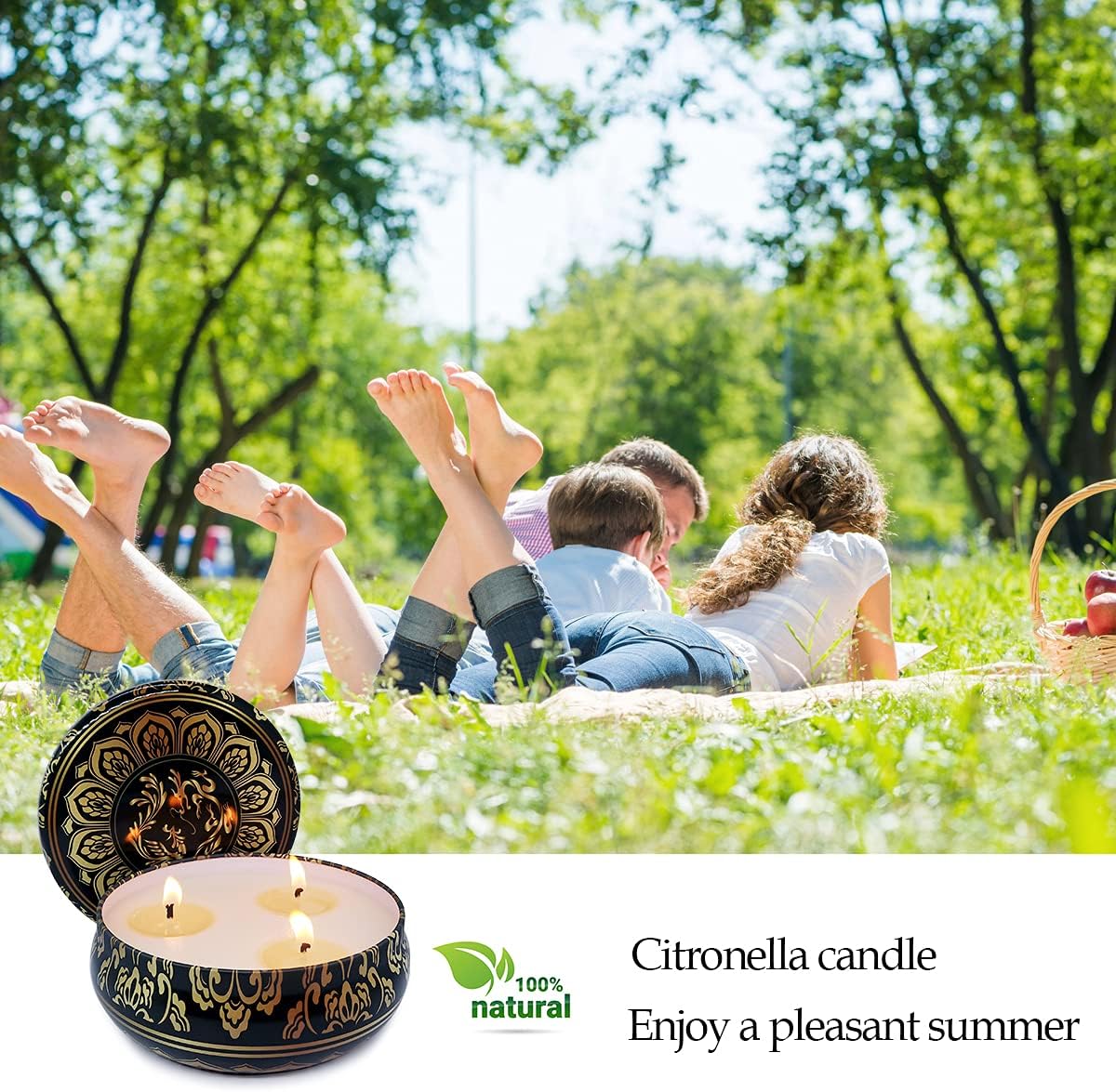 Niky 3-Pack Citronella Candles for Outdoor Indoor Use