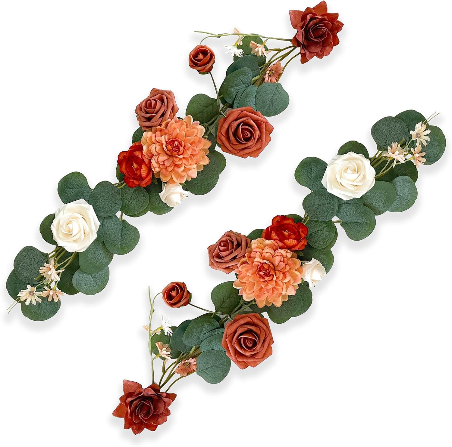 2PCS Artificial Rose Terracotta Garland Burnt Orange Wedding Decor