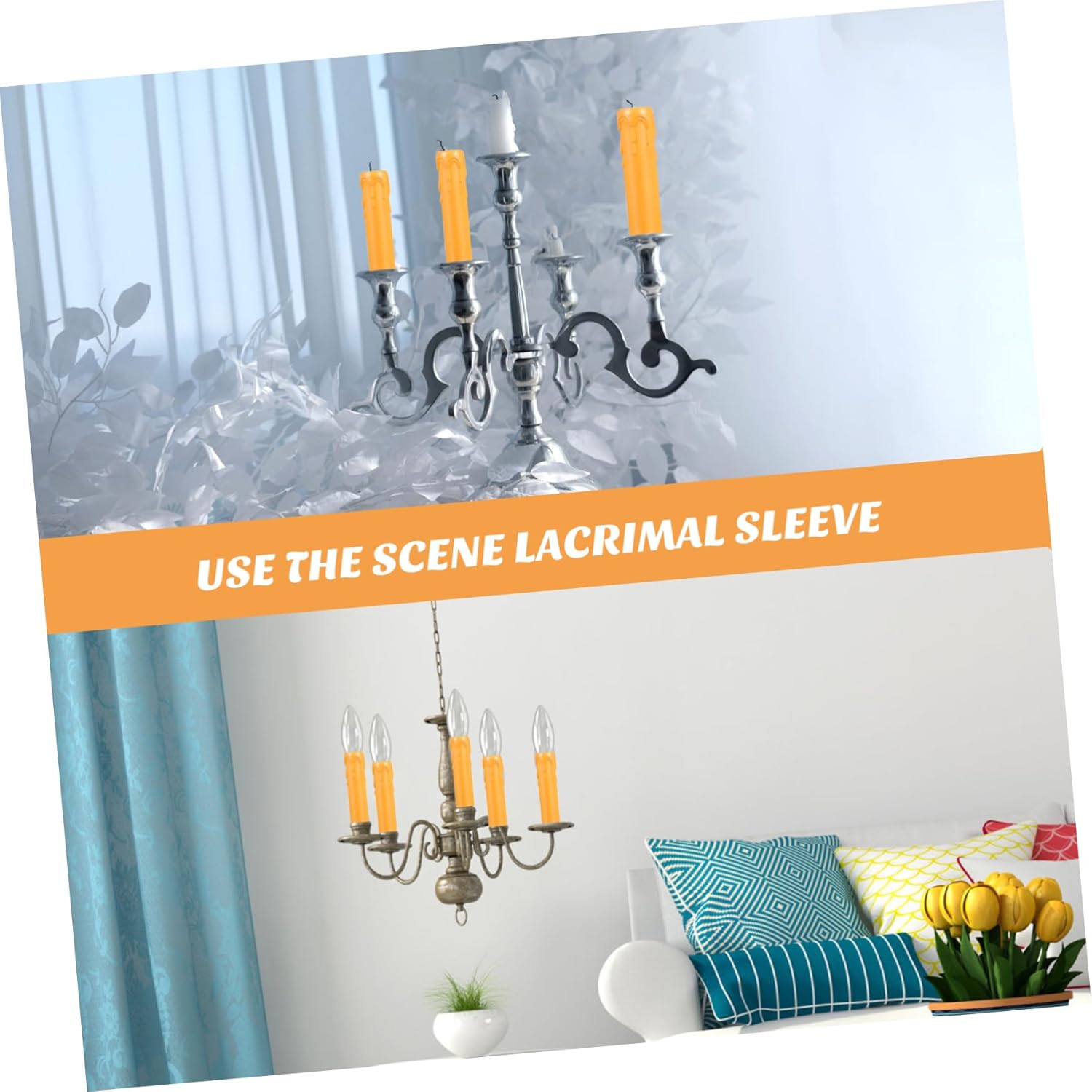Homoyoyo 20pcs Plastic Chandelier Sleeves for Lamps and Candle Holders