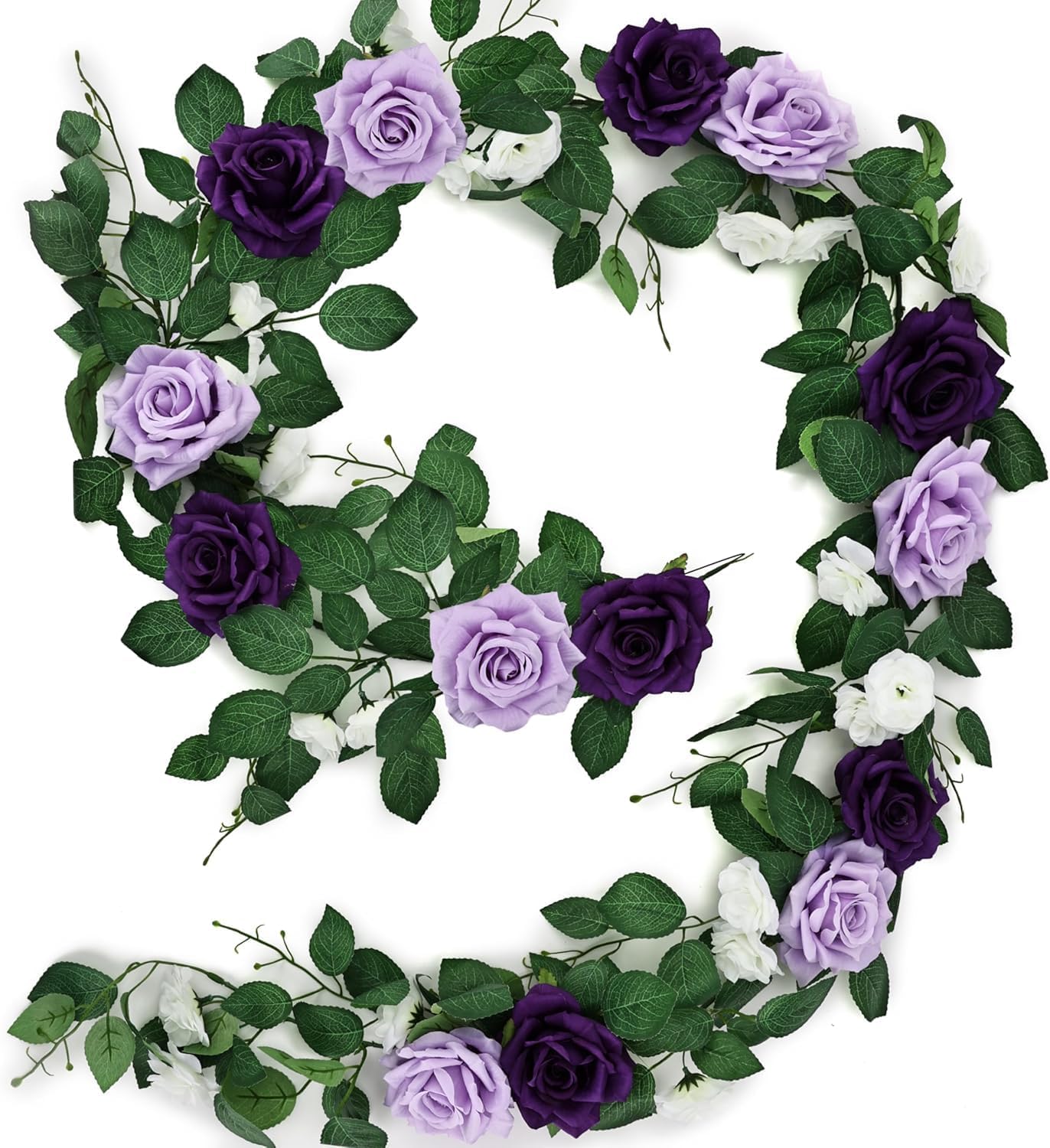 Purple Artificial Rose Garland 59 Ft Wedding Decor