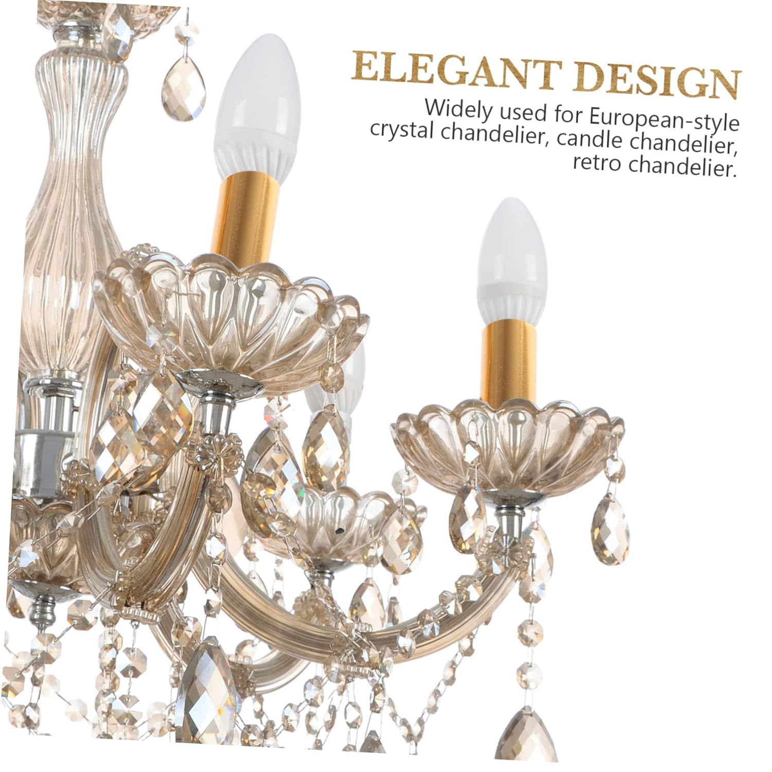 6Pcs Golden Candle Covers for Chandelier Light Fixtures