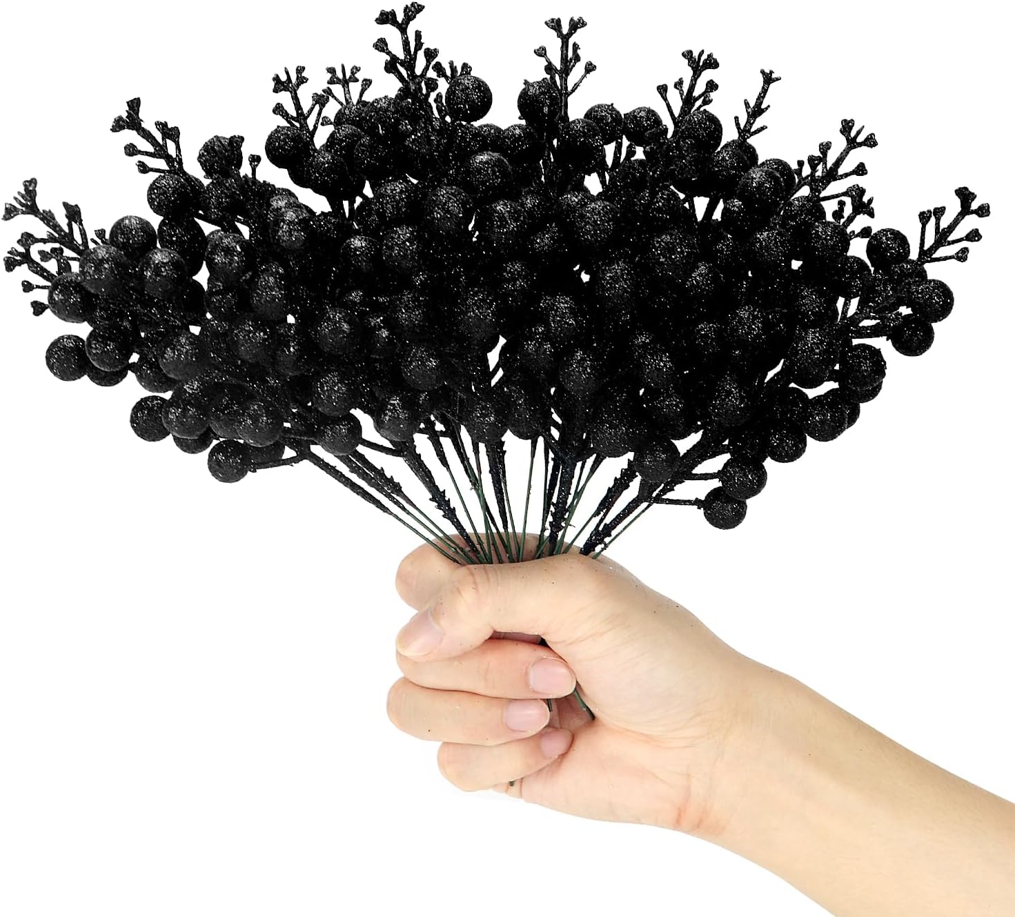 Artificial Black Berry Stems 24-Pack 87 Inch Christmas Decor