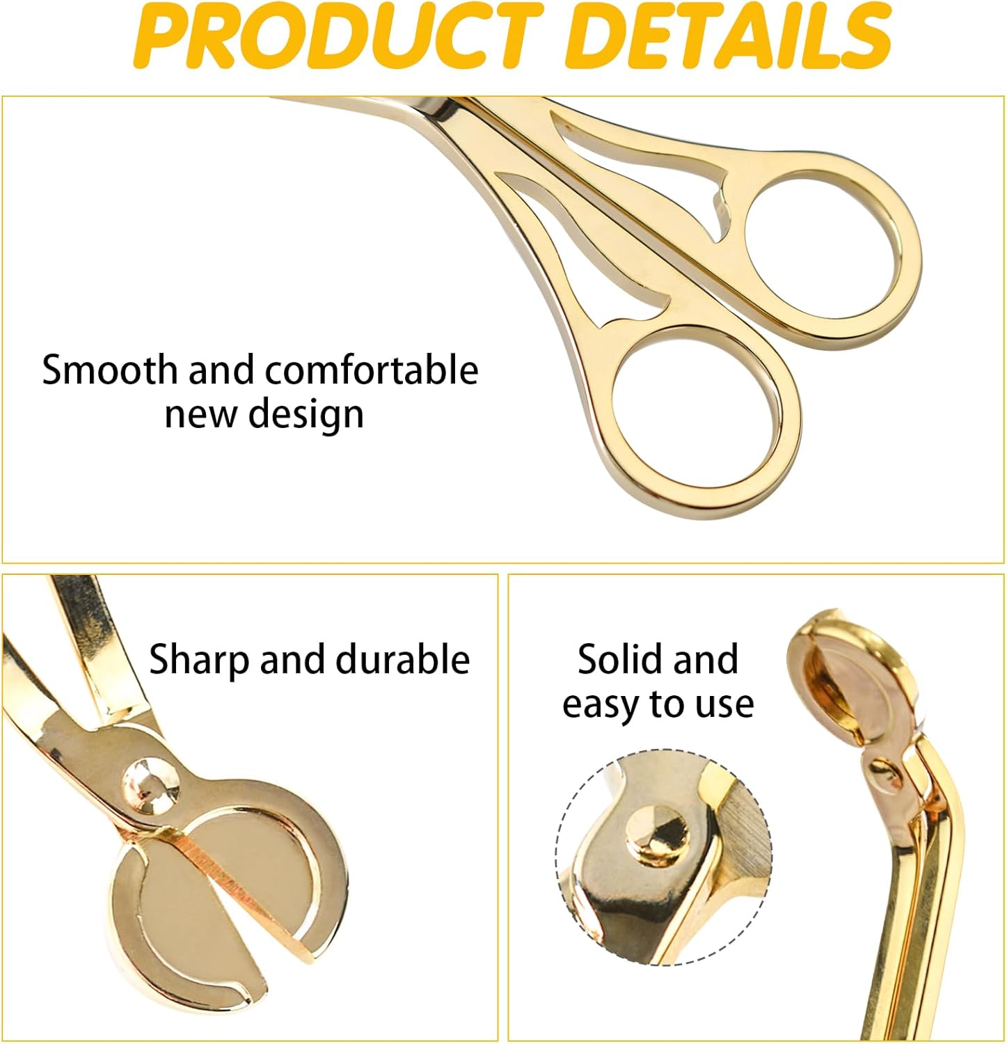 Gold Candle Wick Trimmer with Scissor Head