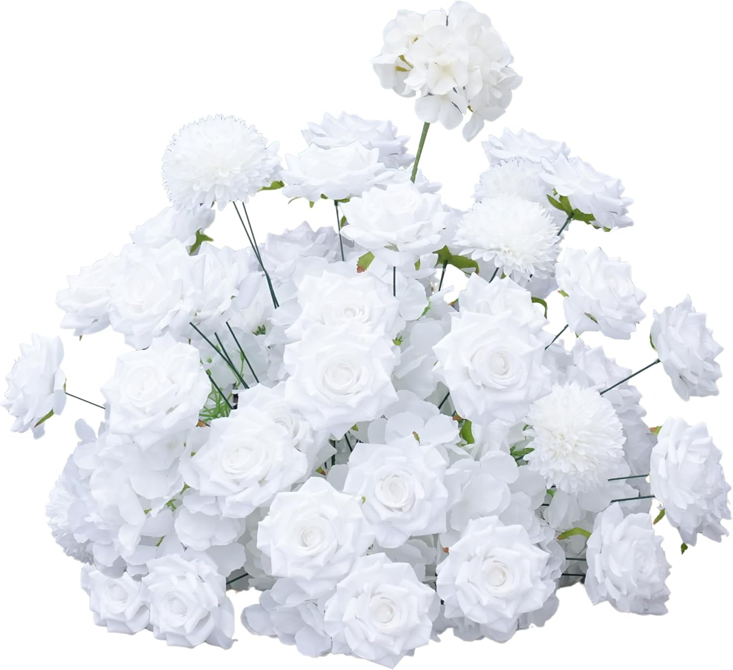 19 Inch White Artificial Flowers Ball for Wedding Aisle Floor Centerpieces