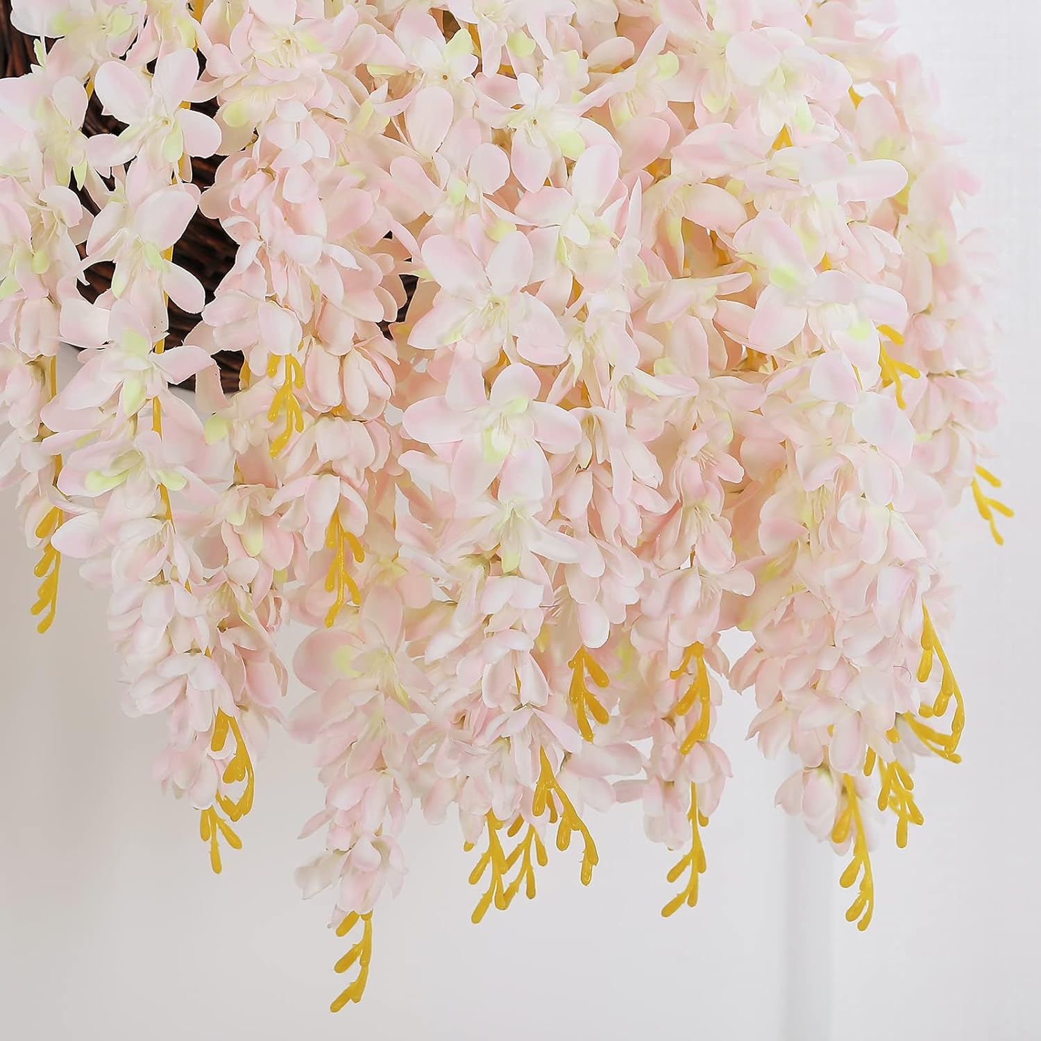 Duovlo Silk Wisteria Flower Artificial Hanging Vine Decor Set