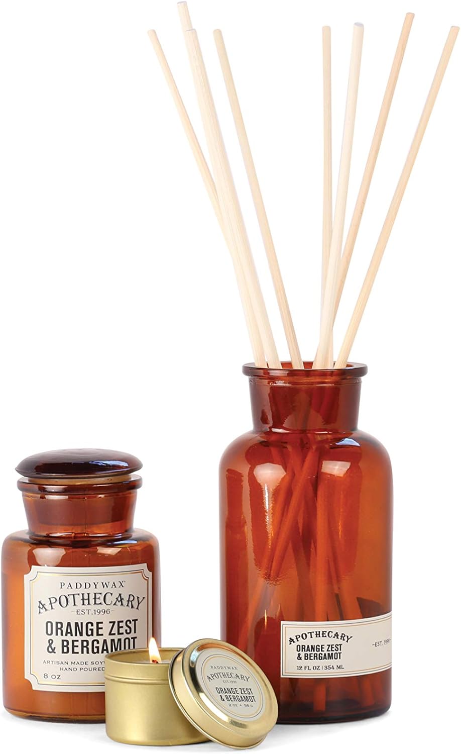 Paddywax Apothecary Collection Travel Candle Orange Zest Bergamot 2 Ounce