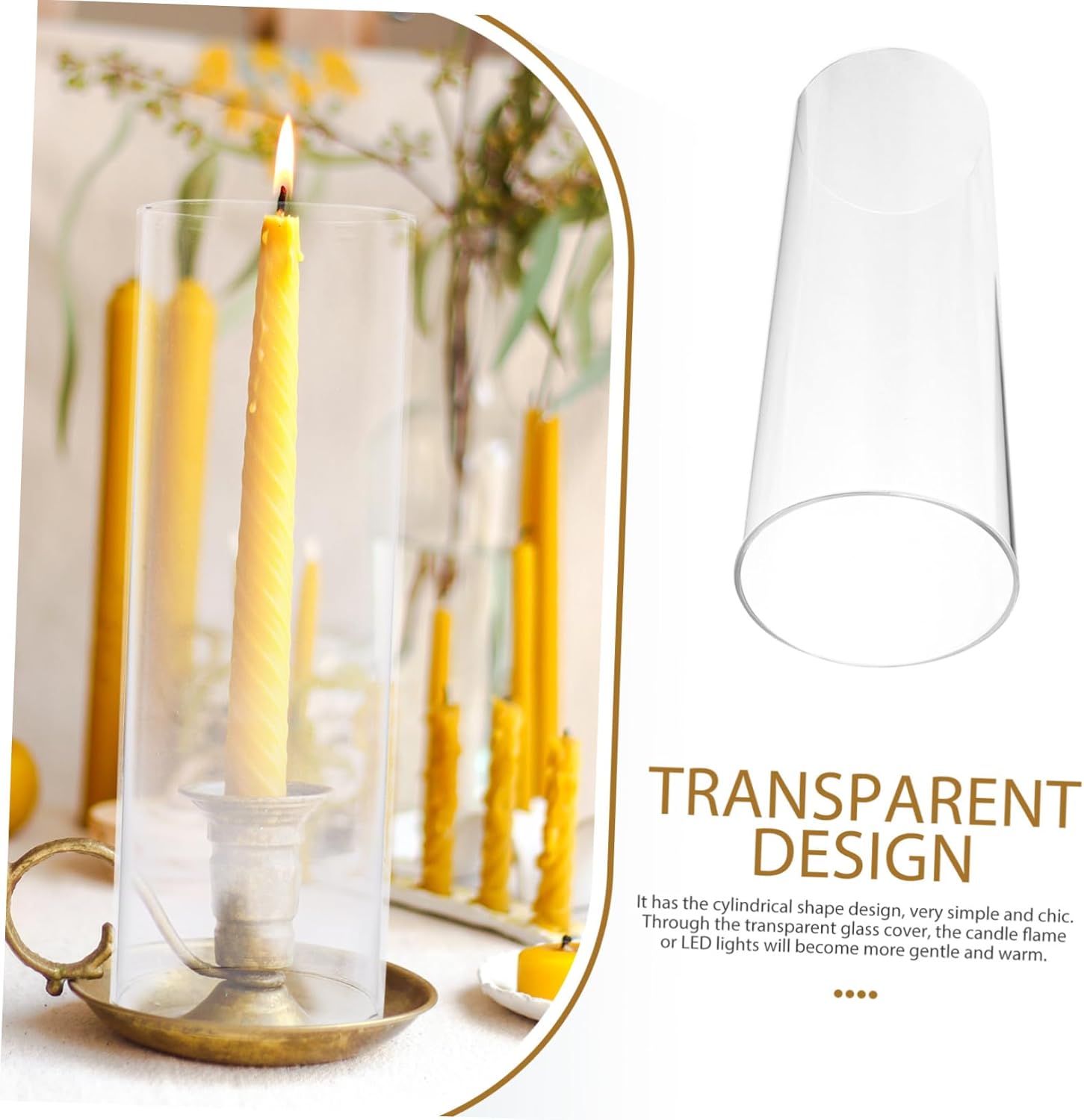 Zerodeko Windproof Candle Covers Glass Shades