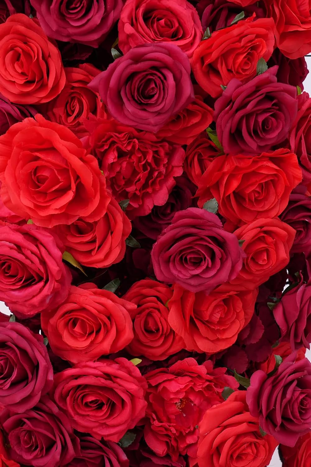 Dark Red Artificial Flower Heart Shape Wedding Arch Backdrop