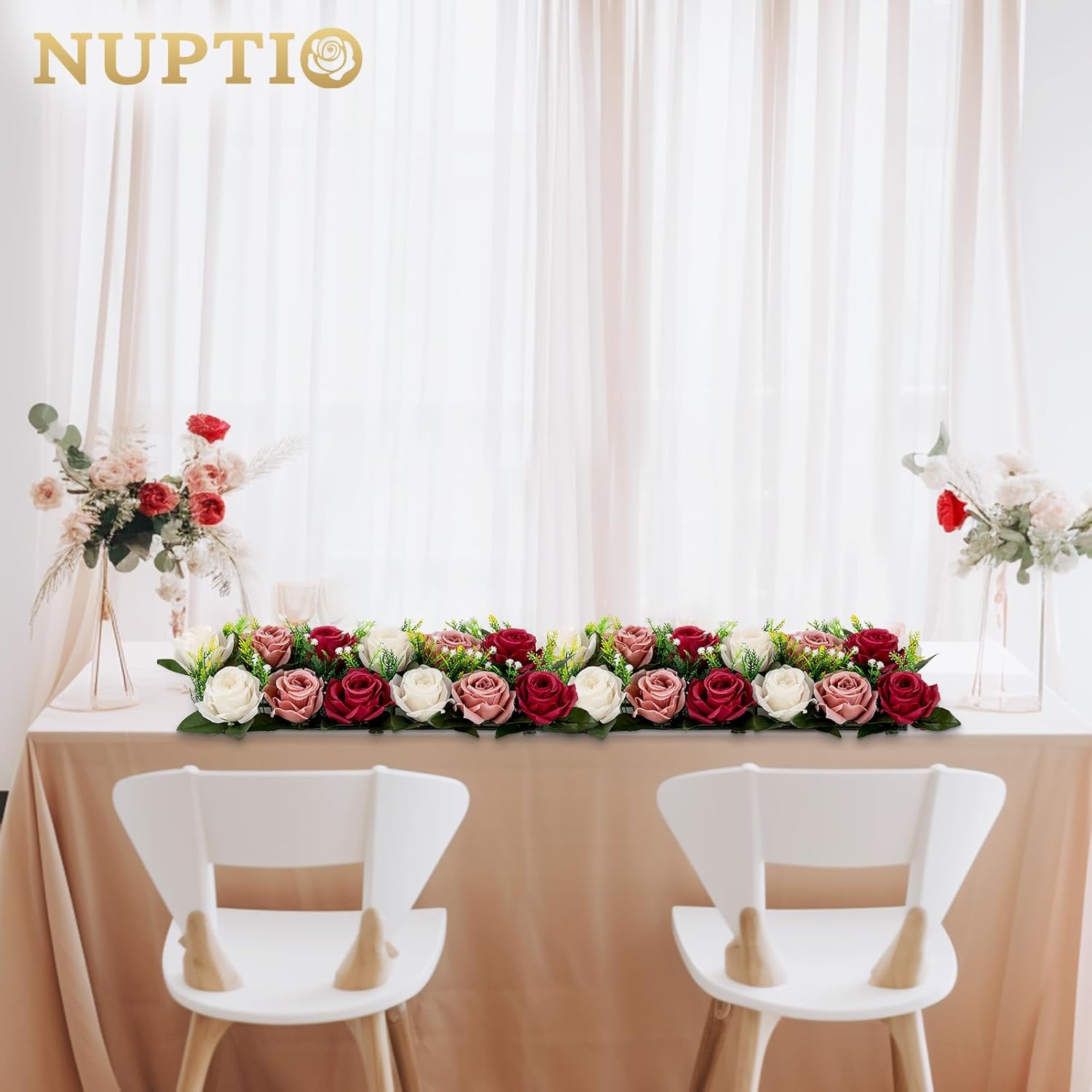 NUPTIO 10 Pcs Artificial Floral Centerpieces for Wedding Tables