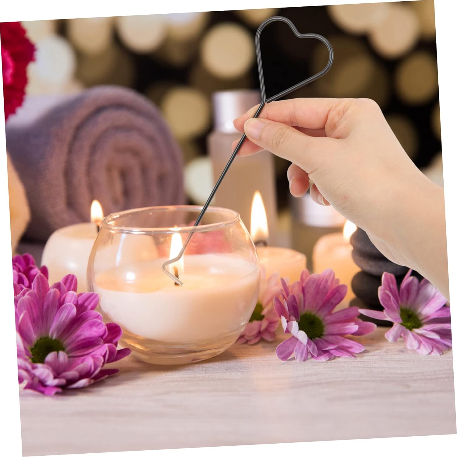 4pcs Heart Design Iron Candle Wick Tools Set