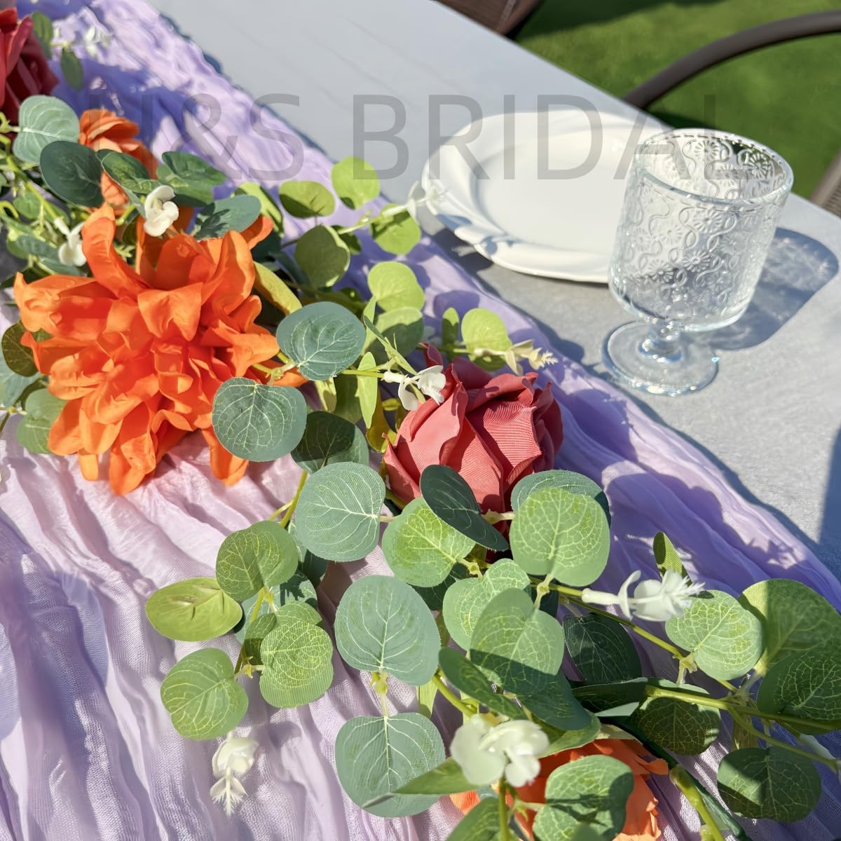 HS BRIDAL Artificial Flower Garland 65ft Orange