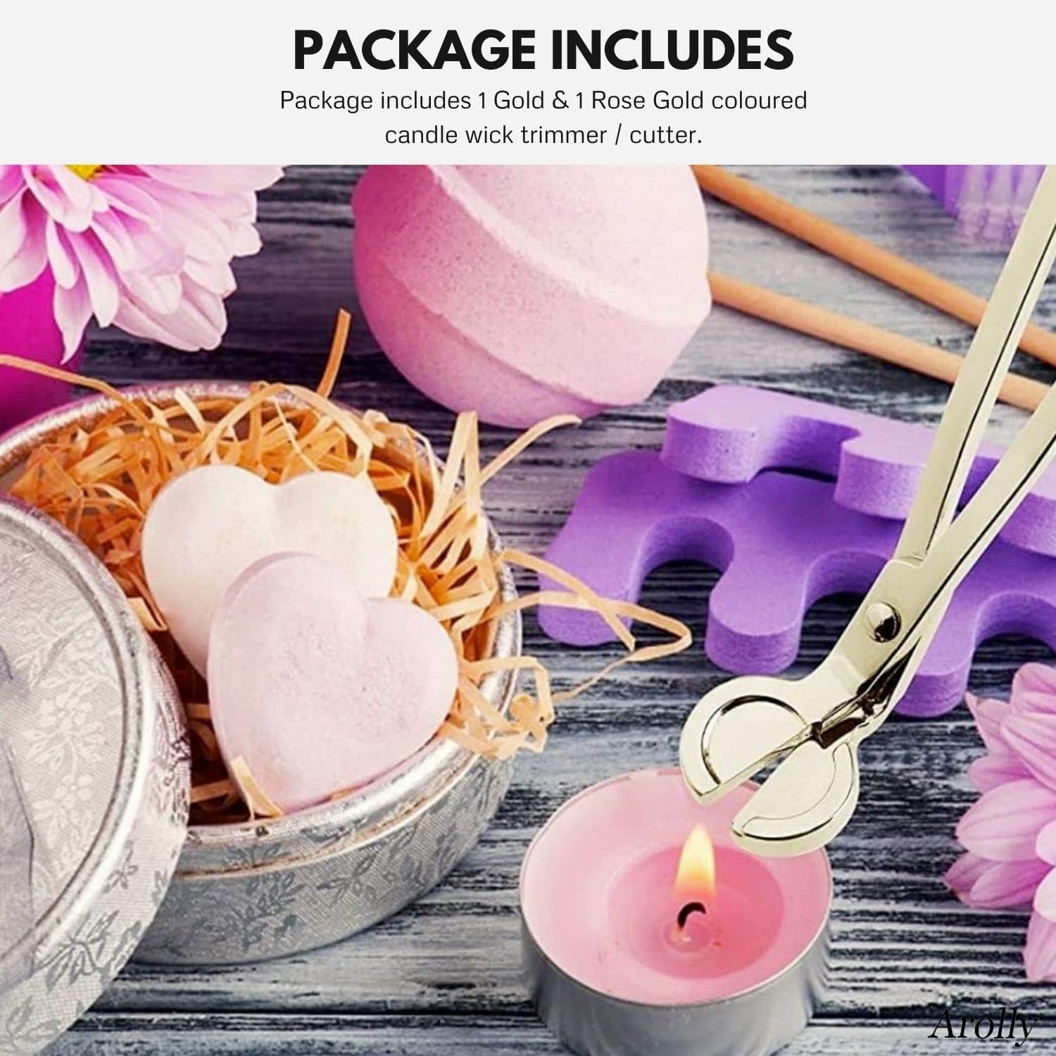 Arolly Sturdy Candle Wick Trimmer - Pack of 2 Premium Stainless Steel Wick Cutter