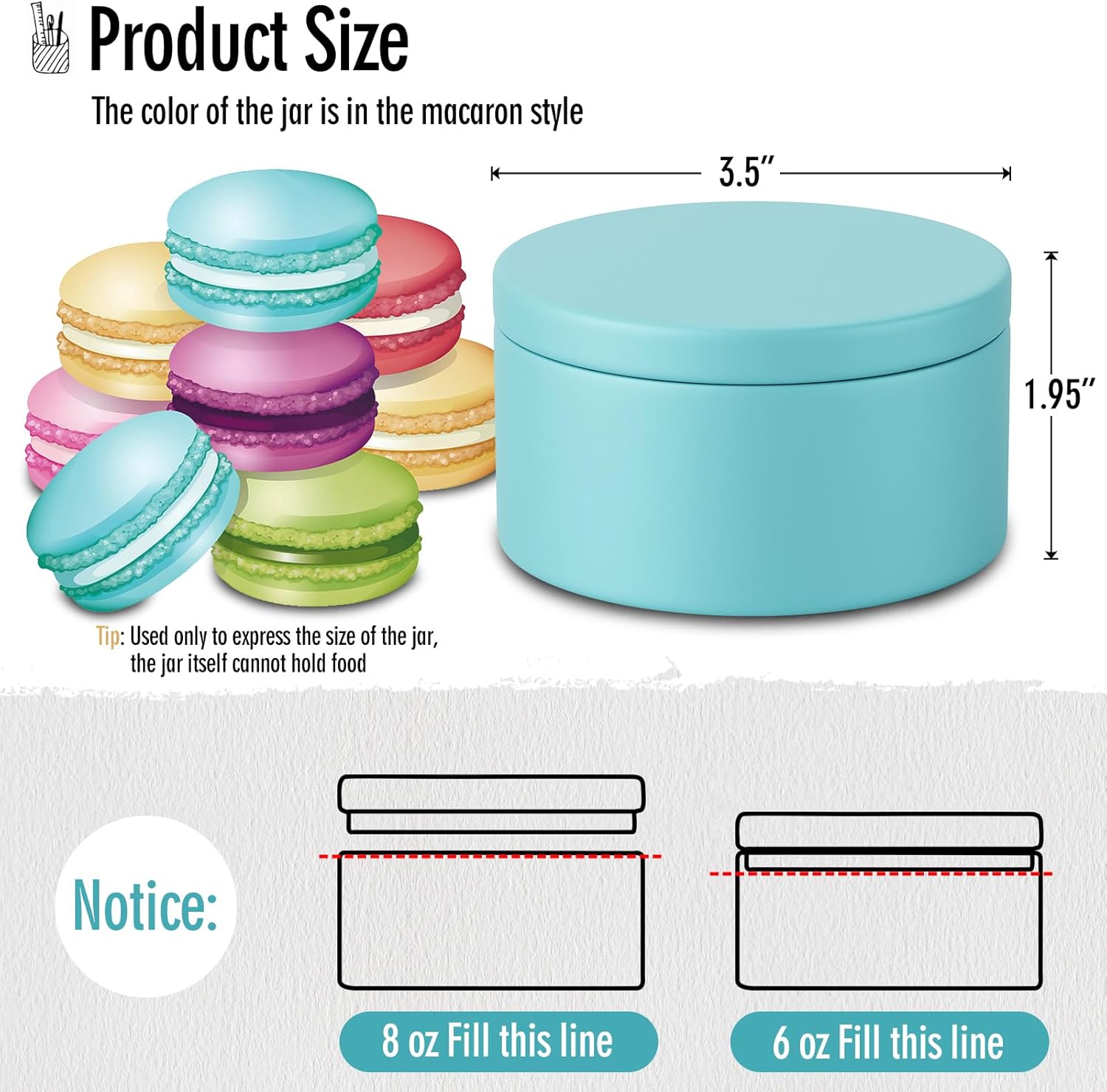 MeiGlow 8oz Candle Tins 12PCS 4 Colors