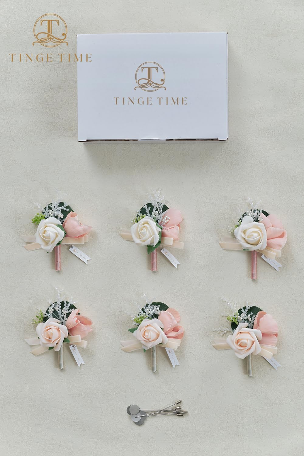 TINGE TIME Sakura Pink Boutonniere Set