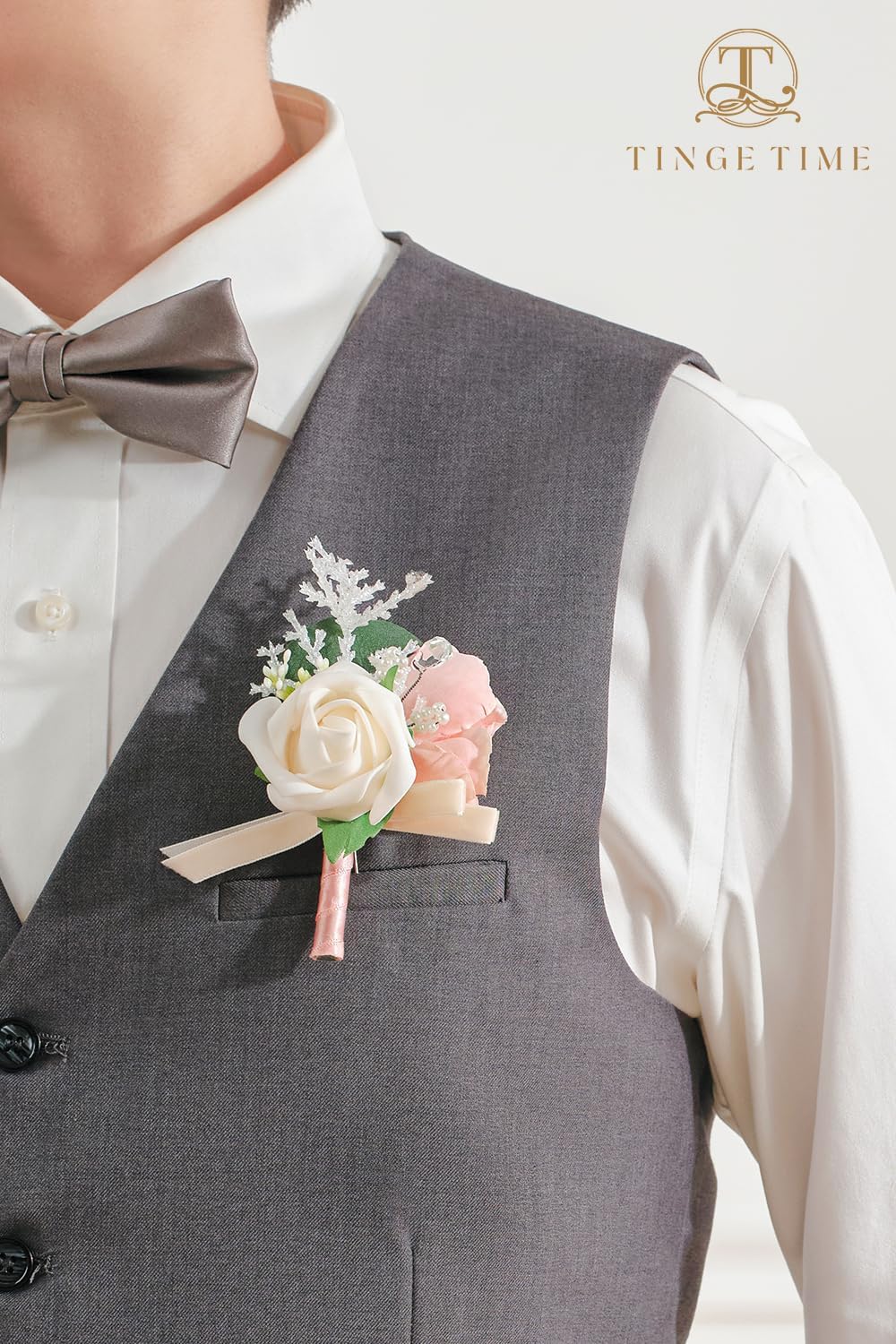 TINGE TIME Sakura Pink Boutonniere Set