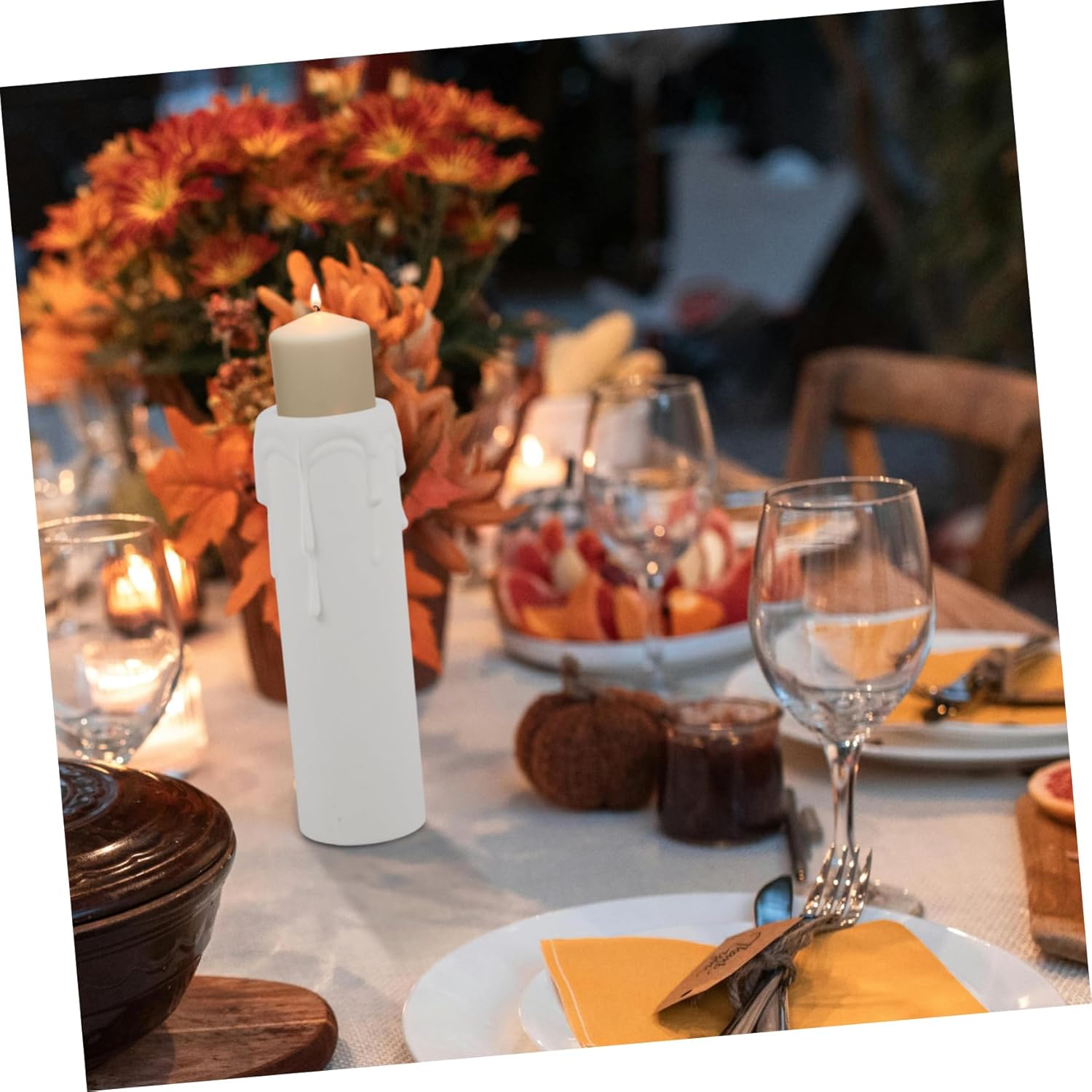 12pcs Drip Candle Sleeves for Chandeliers Home Decor