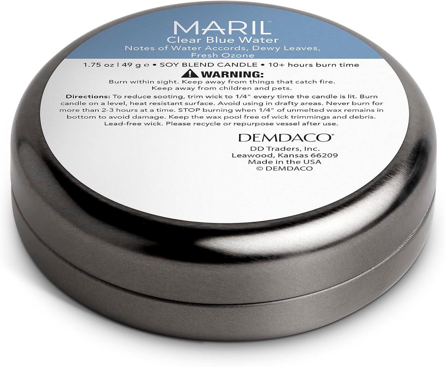 MARIL Demi Travel Candle in Clear Blue Water