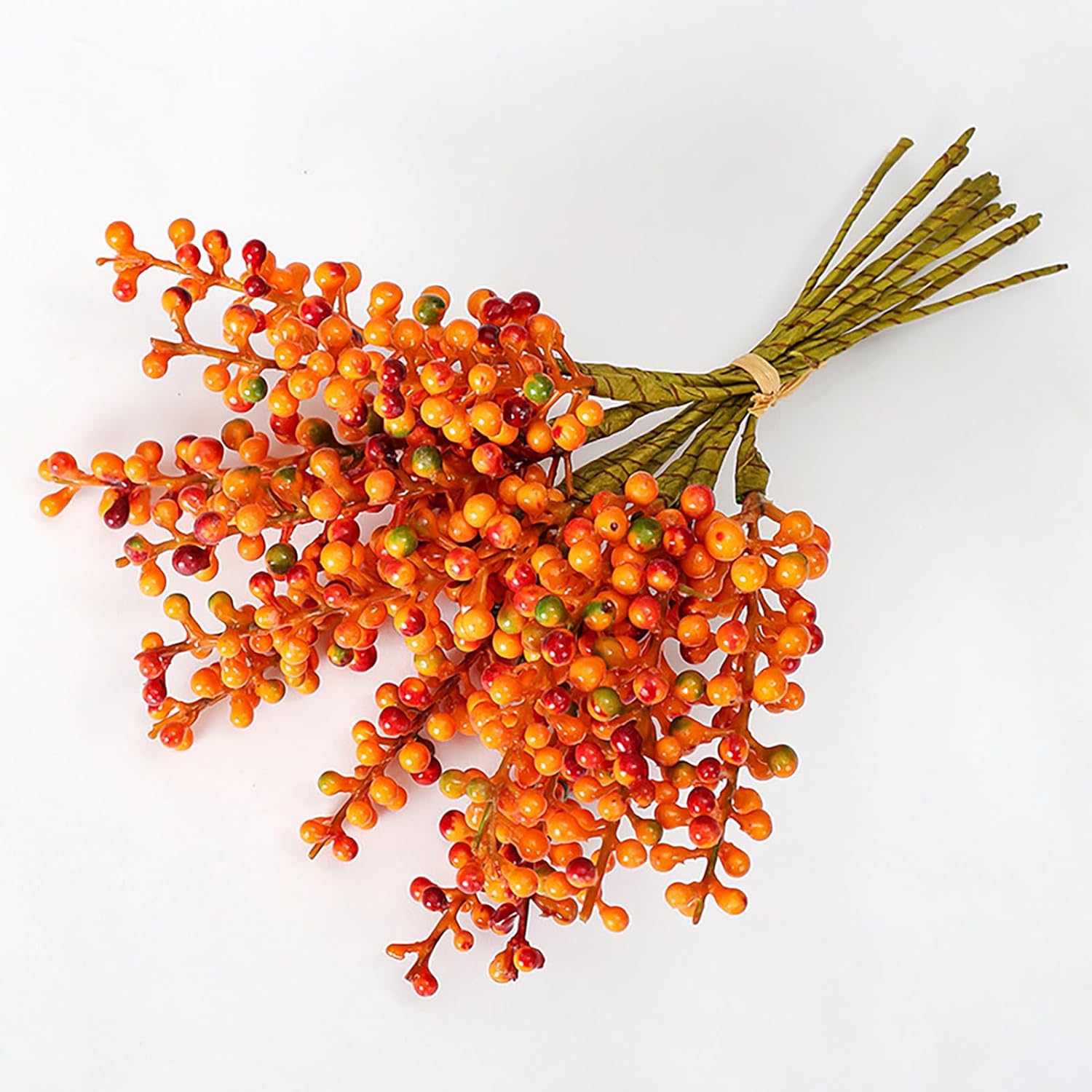 Belupai 12 Pc Orange Fall Berry Stem Decor