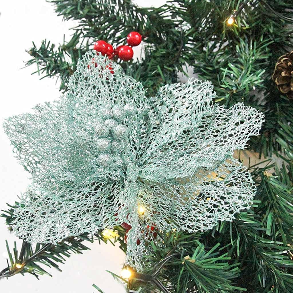 27m 9ft Christmas LED Rattan Red Flower Decorative Wreath