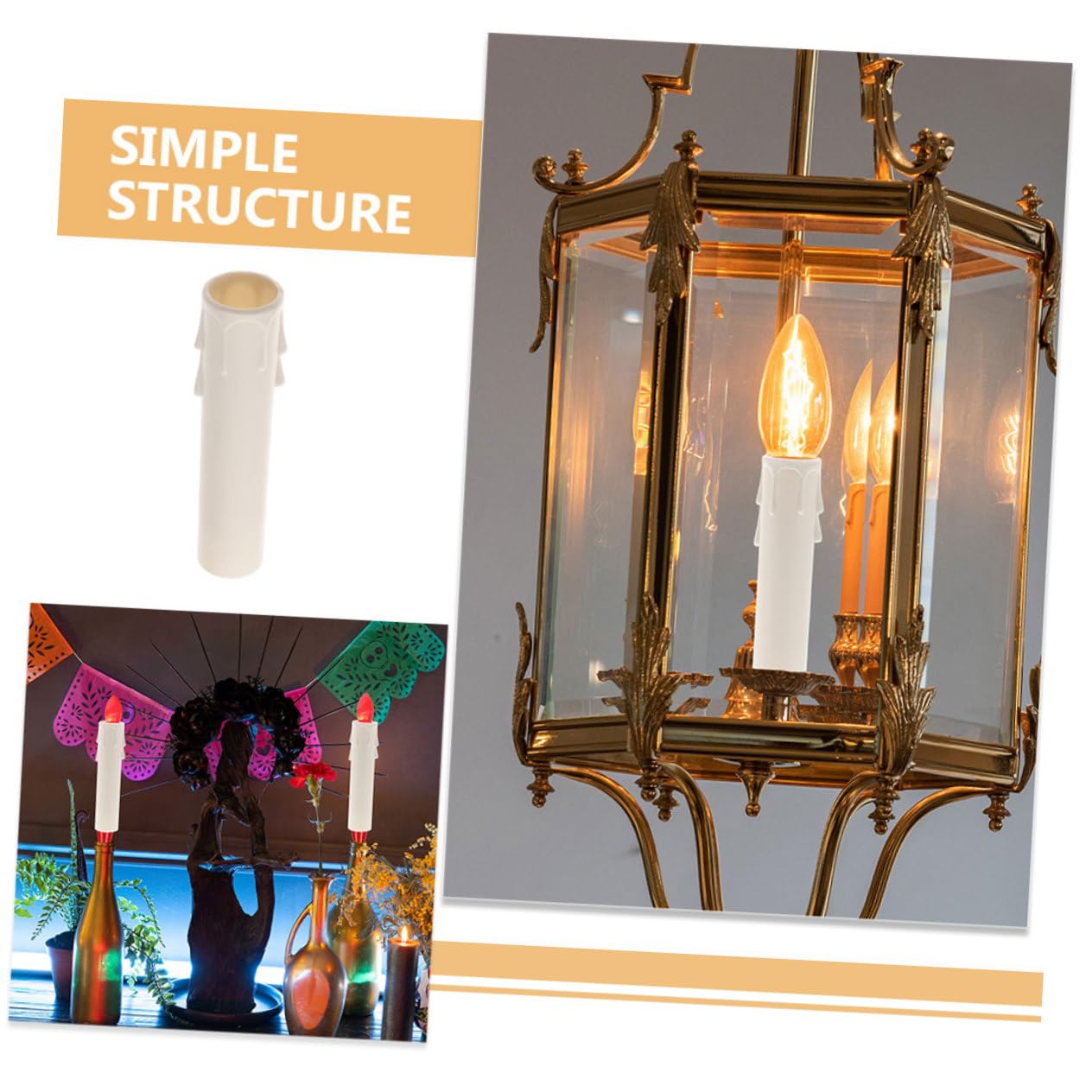 15pcs Elegant White Candle Sleeves for Chandeliers and Tall Candle Holders