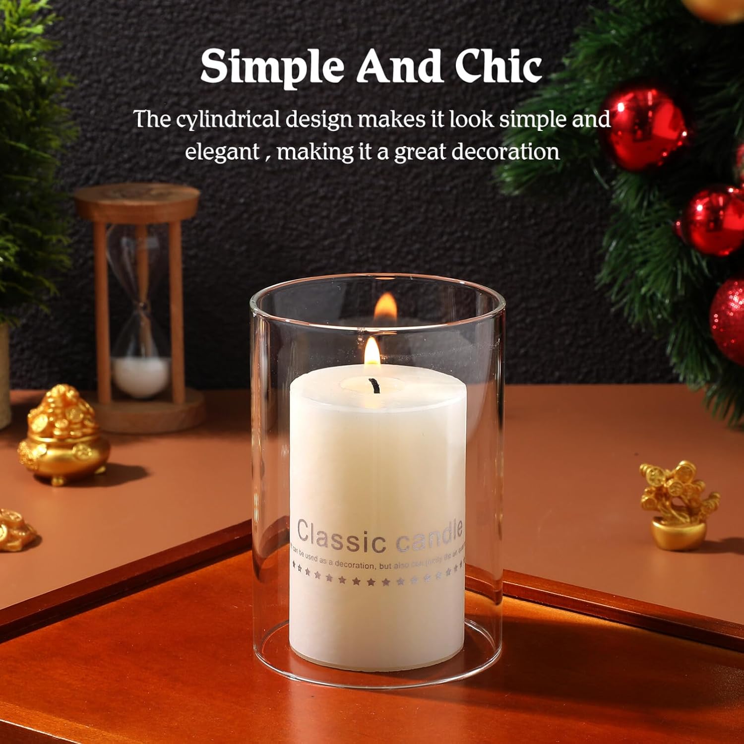 Clear Glass Candle Holder Sleeves 2Pcs Open End